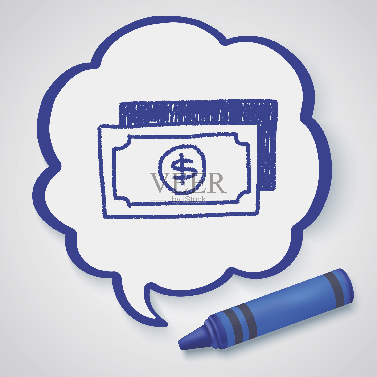 钞票钞票涂鸦画插画图片素材