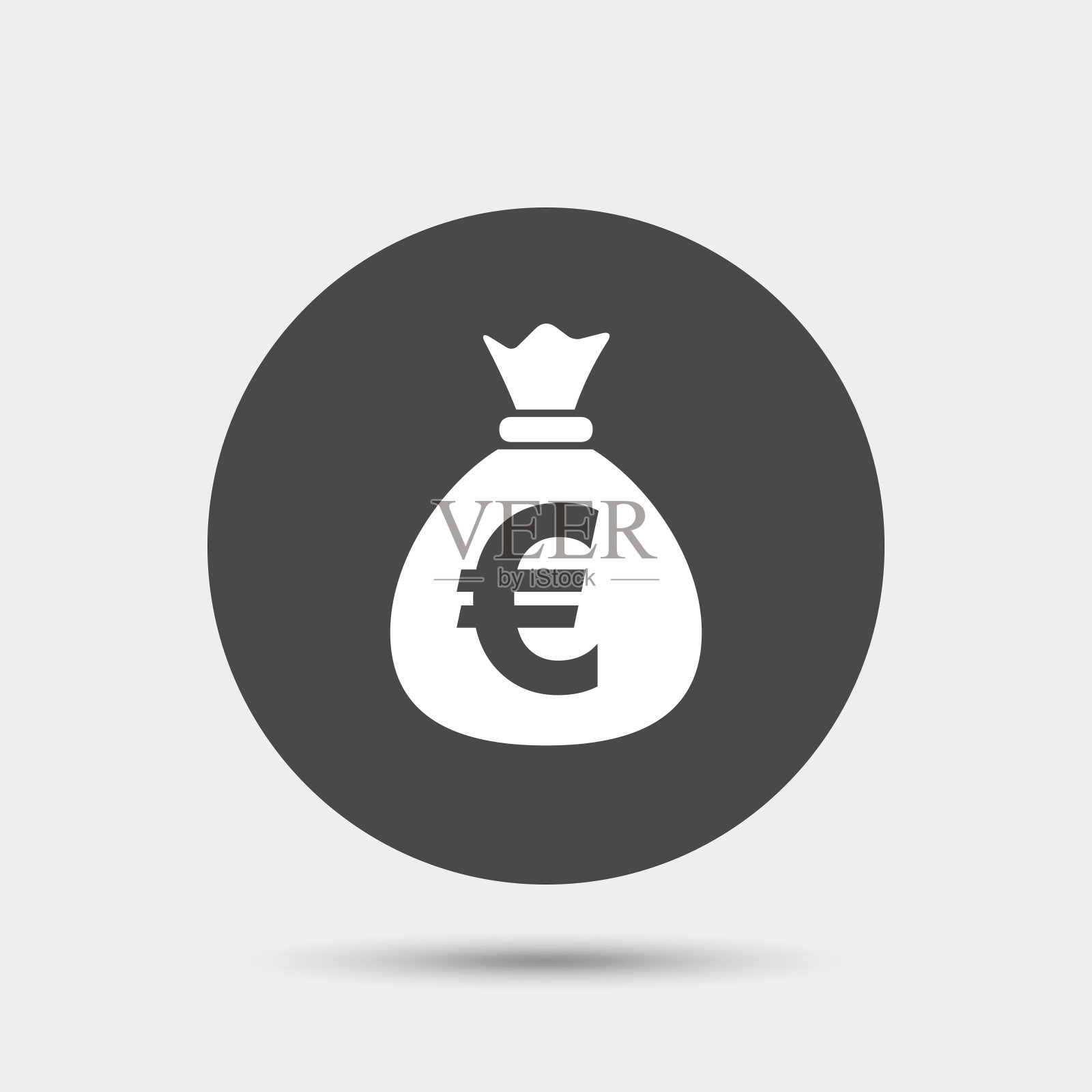 钱袋标志图标。欧元货币。插画图片素材