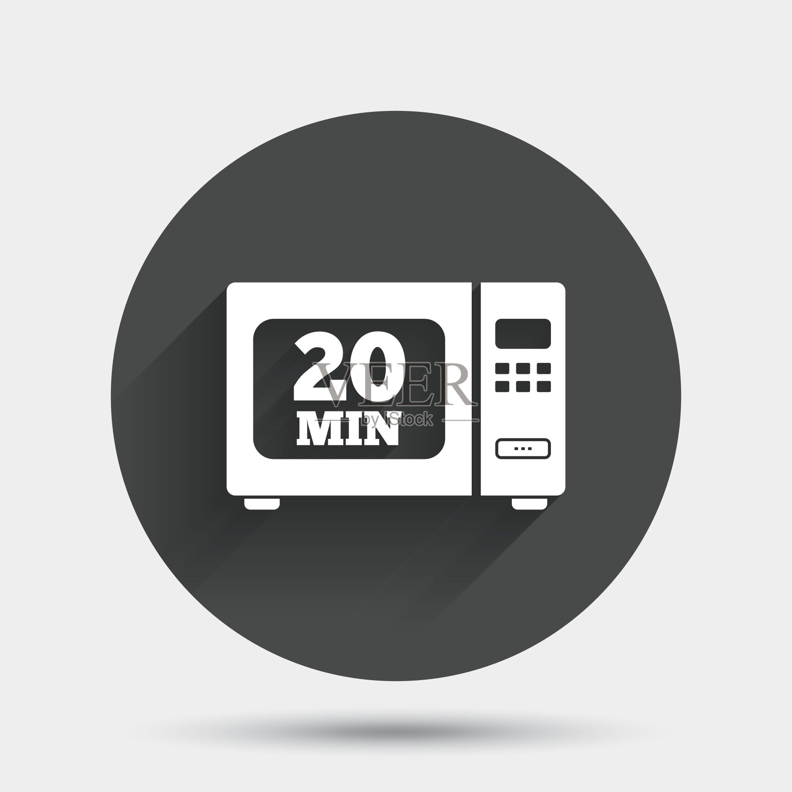 在微波炉中烹饪标志图标。电炉插画图片素材