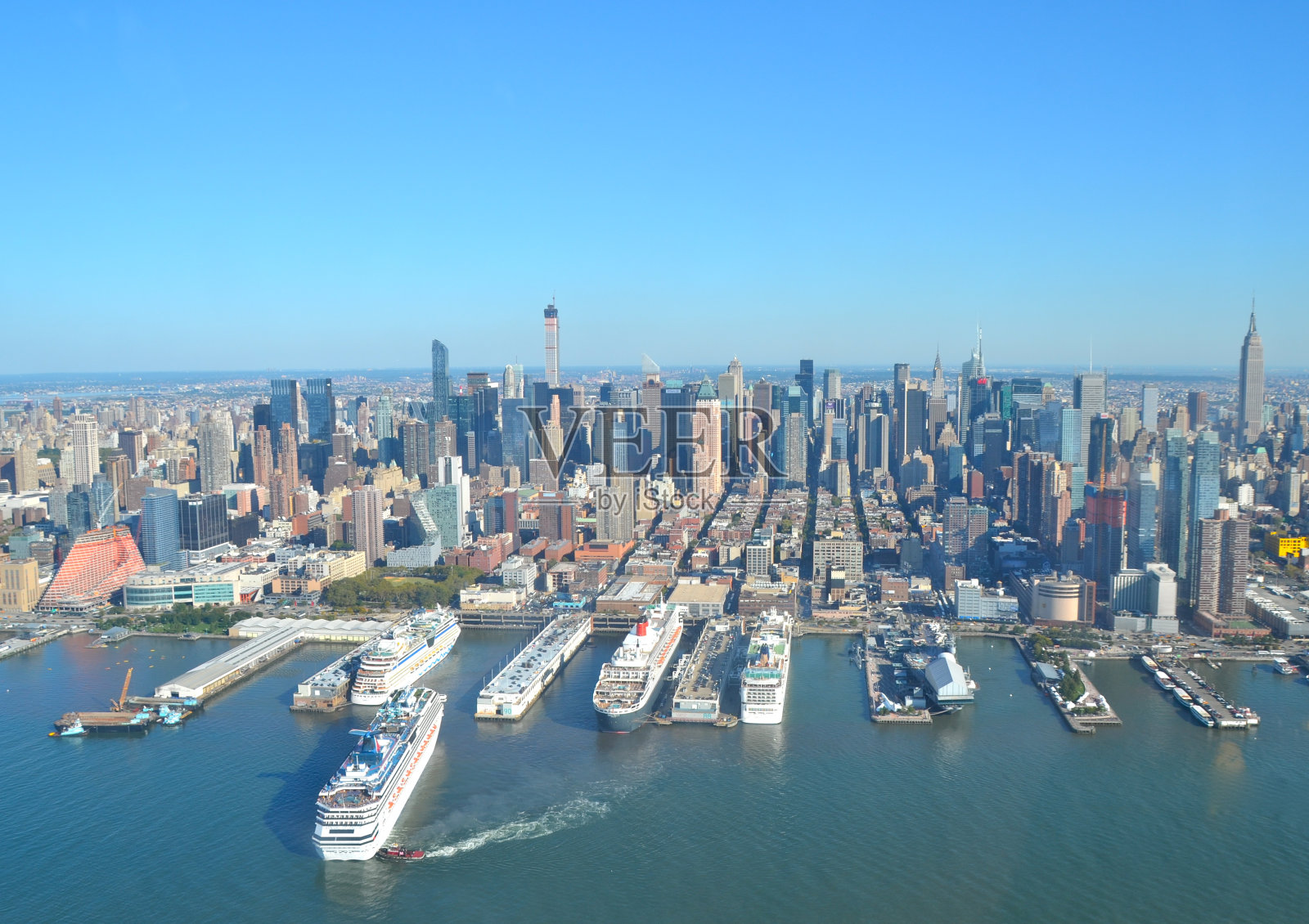 美国纽约曼哈顿的城市景观。照片摄影图片