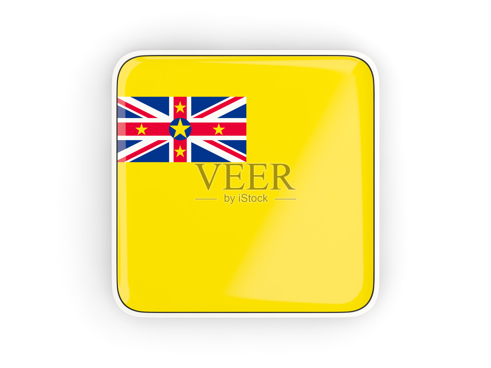 纽埃旗,方形图标照片摄影图片