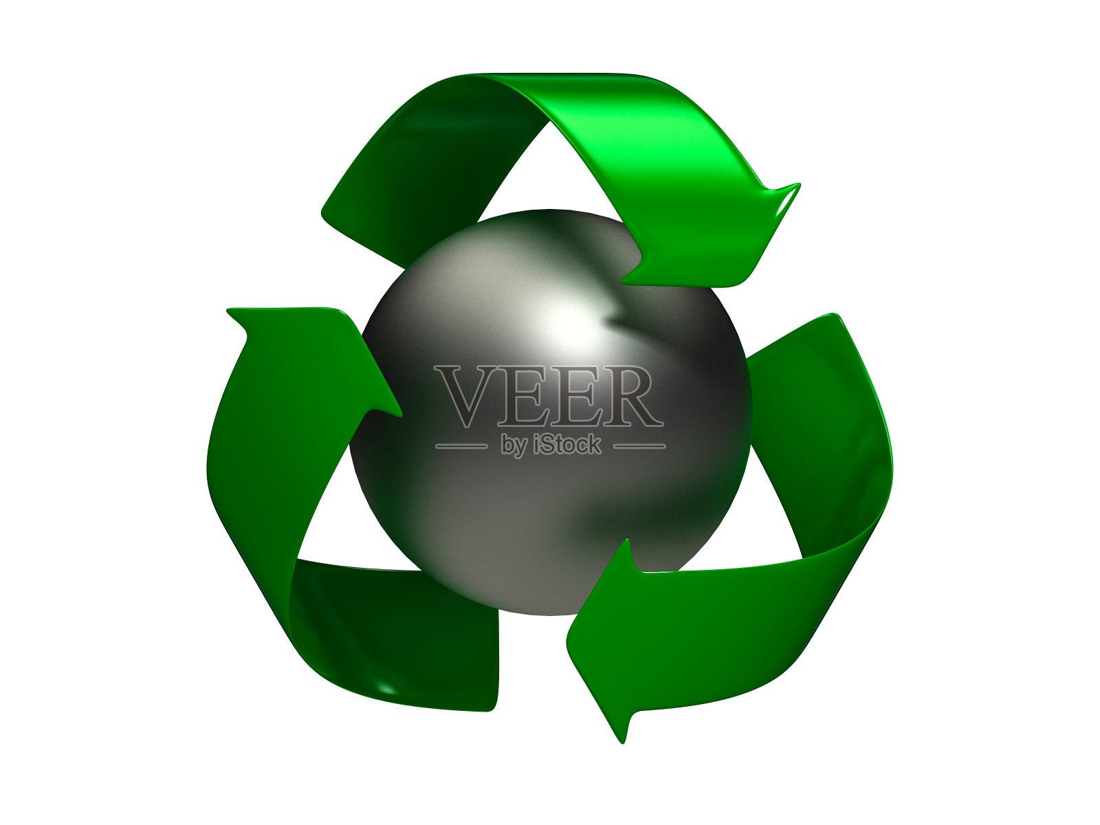 回收标志与银球照片摄影图片