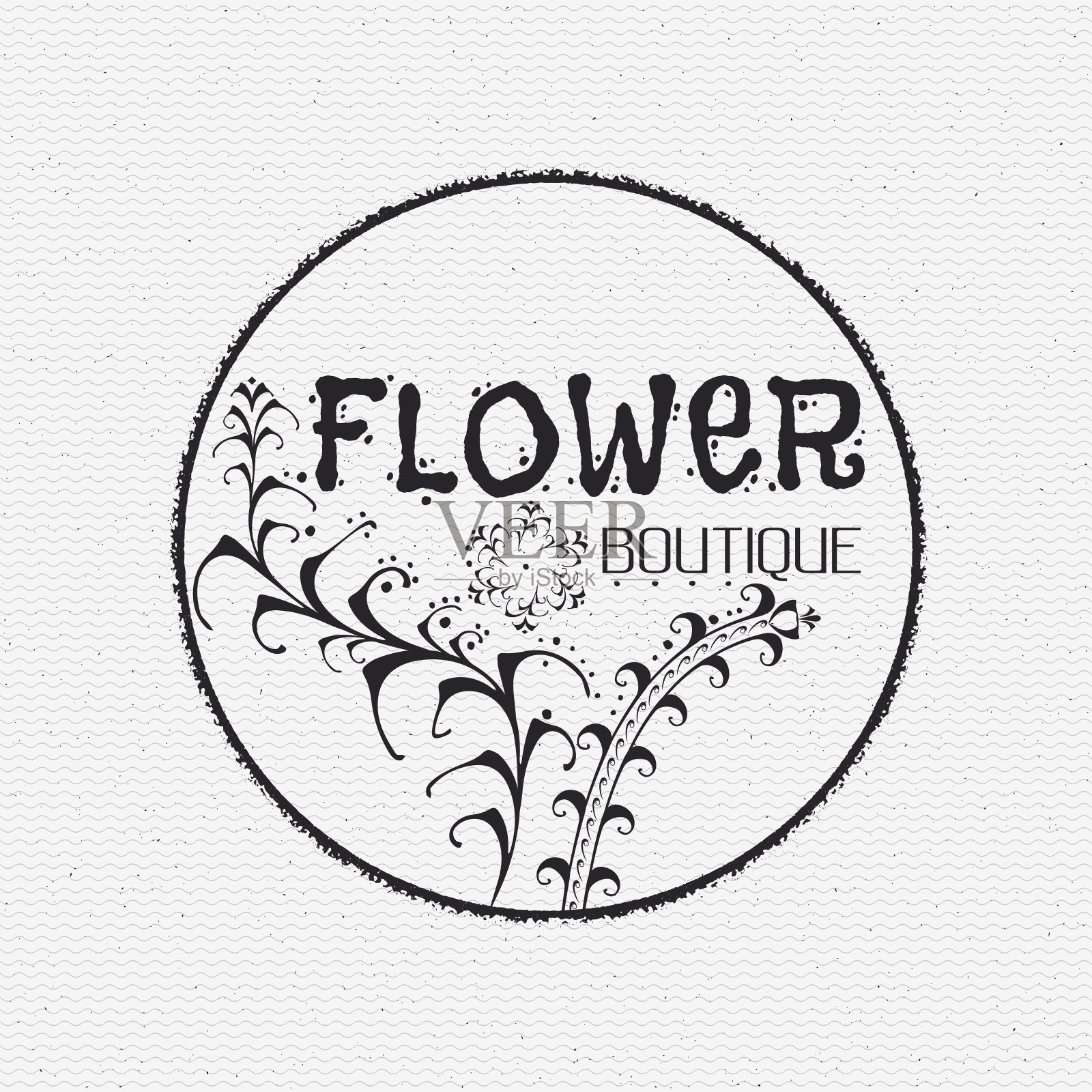 花卉精品店徽章和标签的任何用途插画图片素材