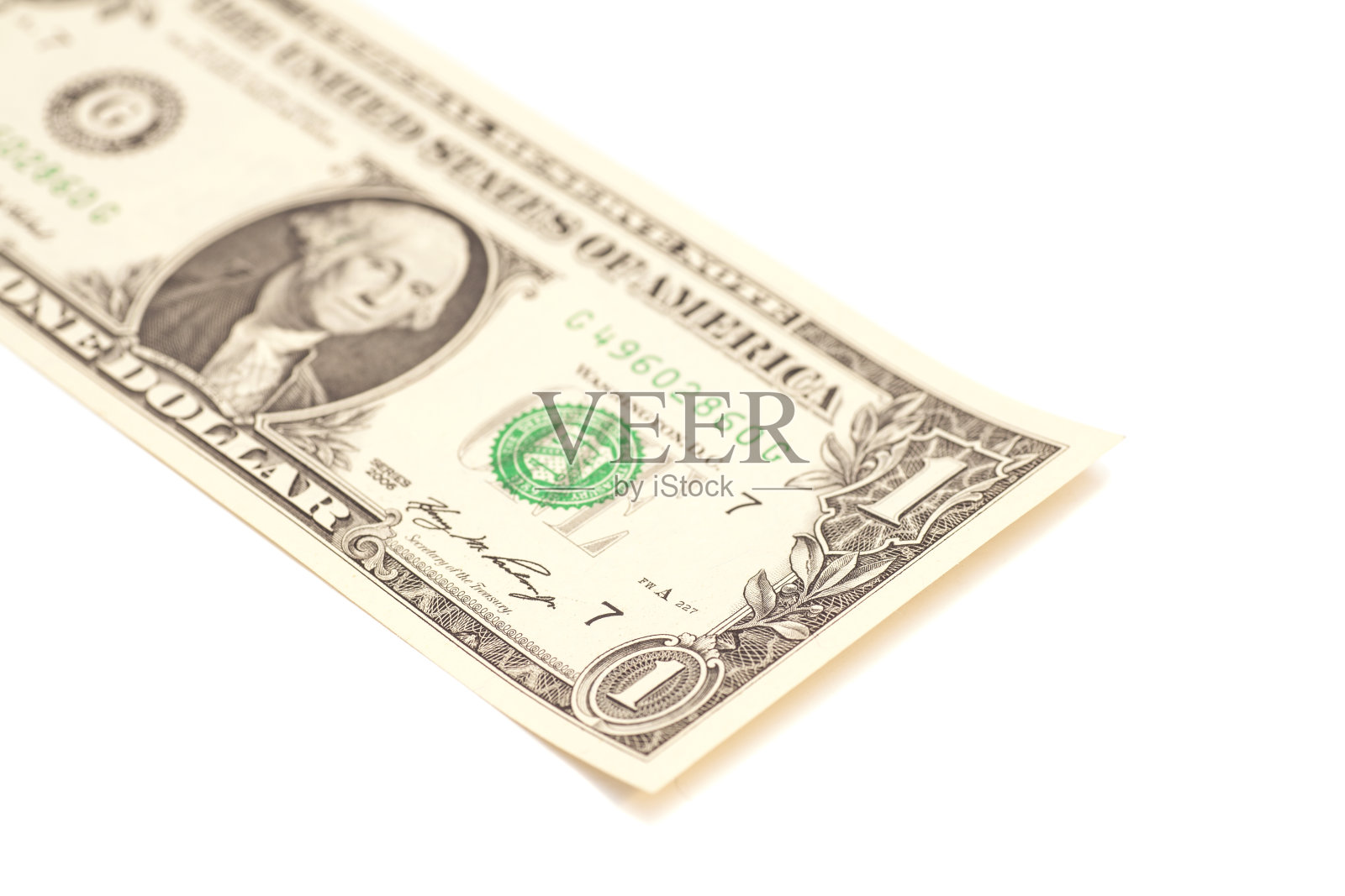 一美元孤立在白色背景上照片摄影图片