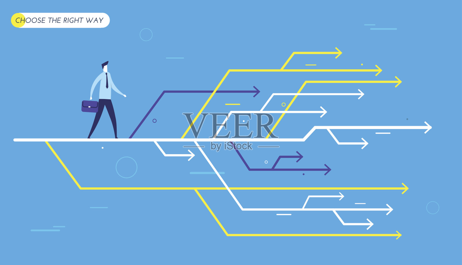 商人选择正确的道路插画图片素材