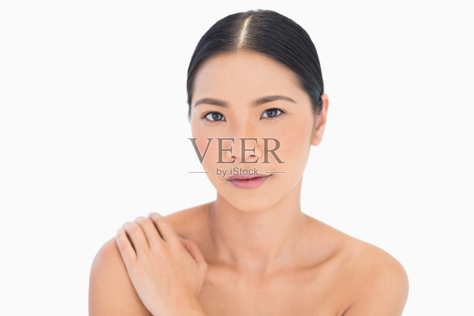 肖像自然黑发模特摆姿势照片摄影图片