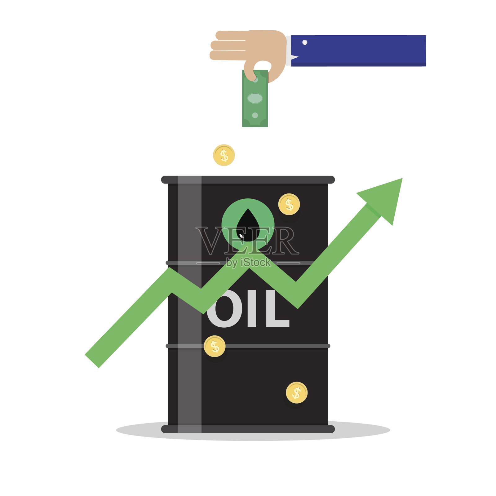 商人投资石油市场获利观念插画图片素材