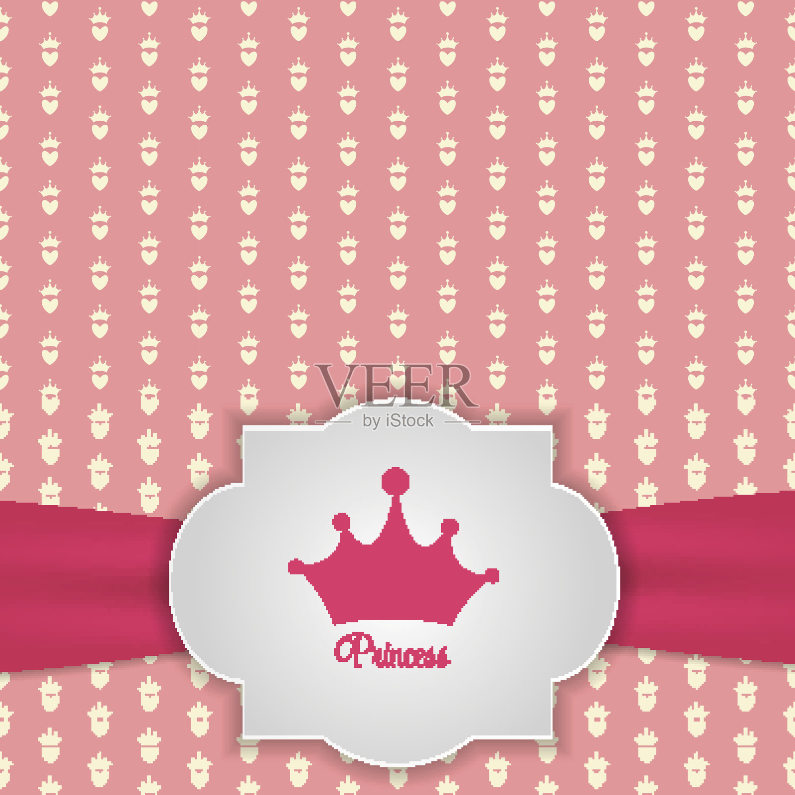 公主图案背景插画图片素材