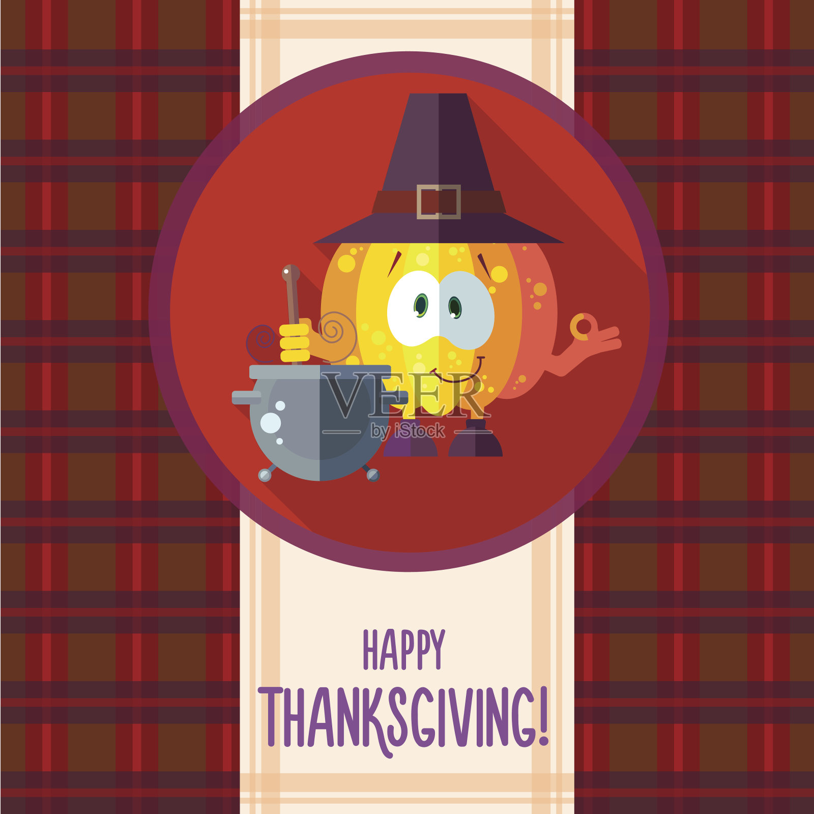 感恩节卡通南瓜厨师卡设计模板素材