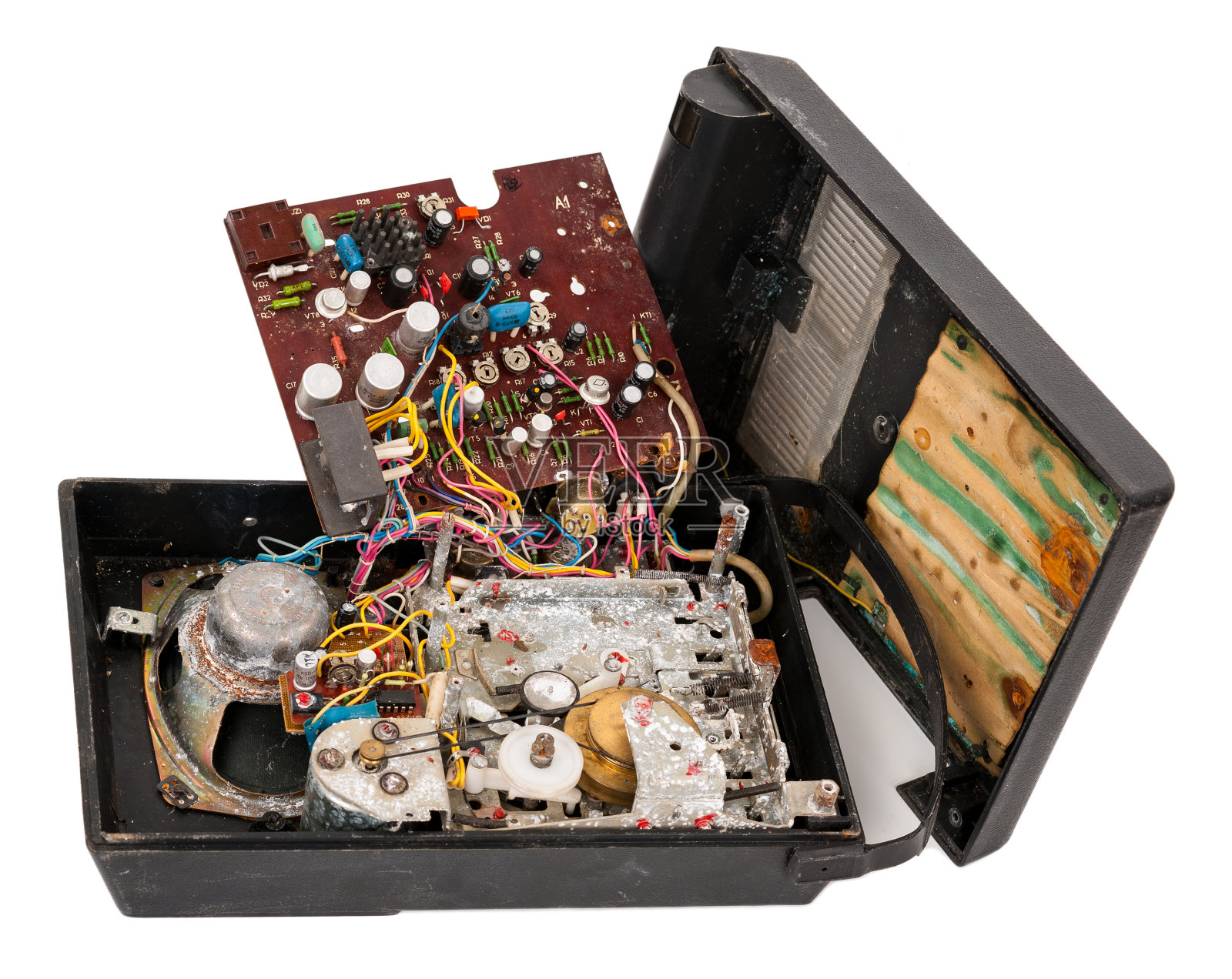 破碎的录音机照片摄影图片