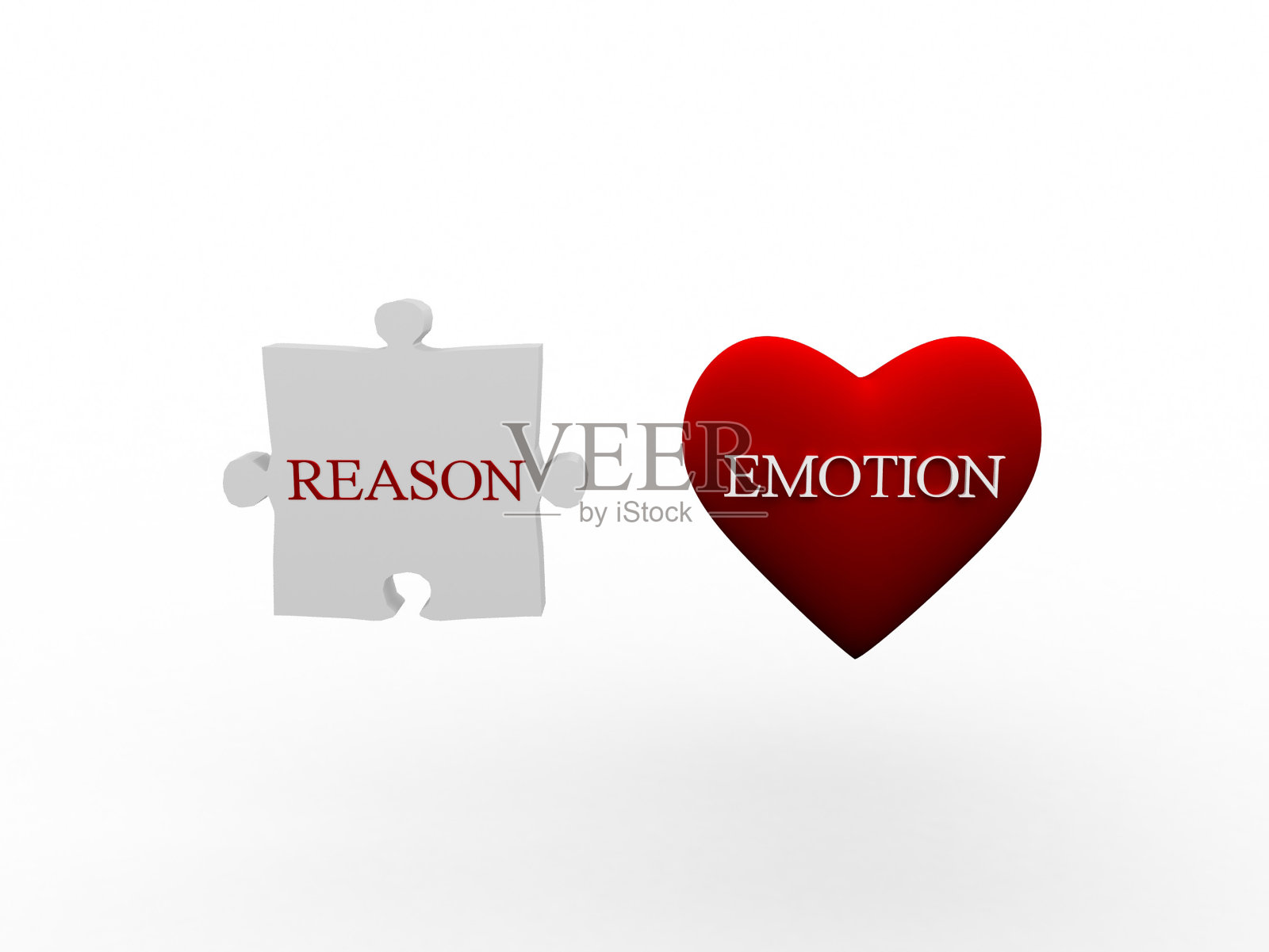 绘制三维拼图,心与理情感字照片摄影图片