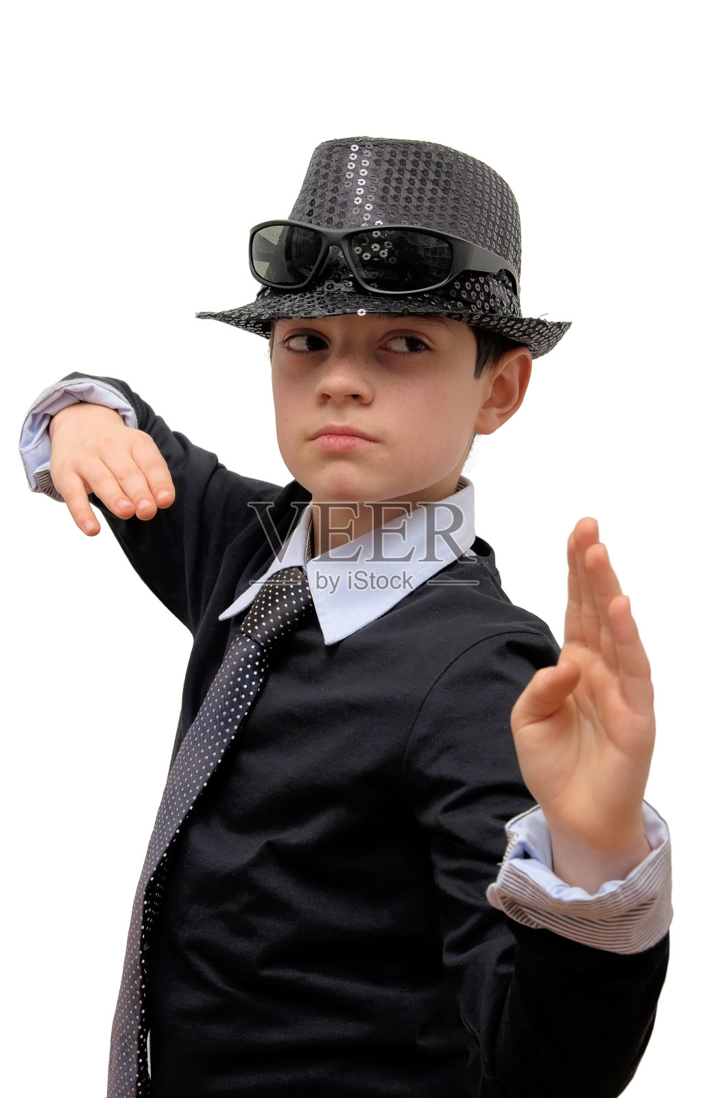 穿着狂欢节服装的男孩照片摄影图片