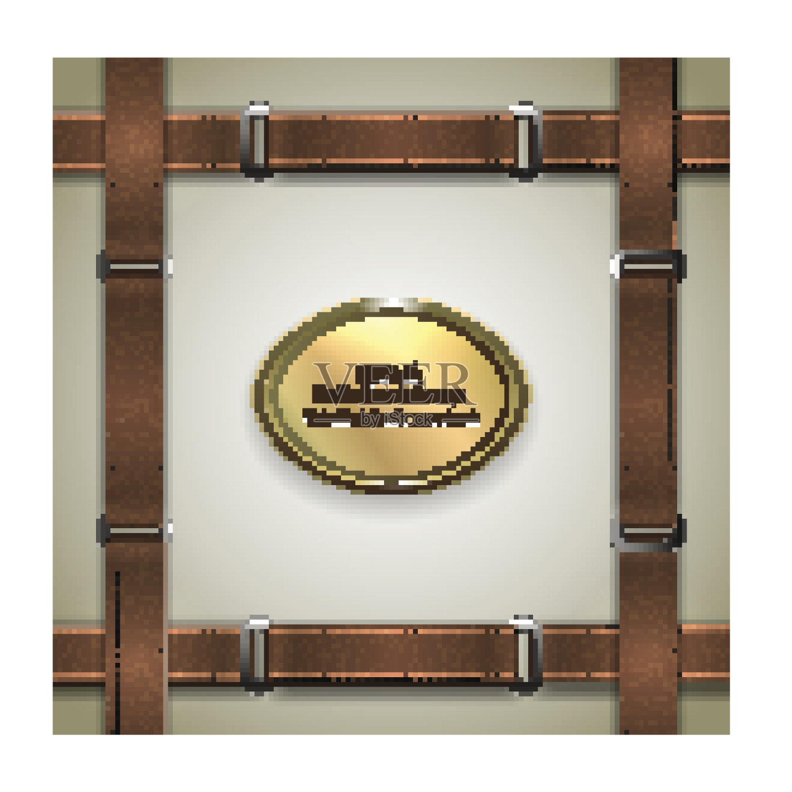 框架由皮带制成。蒸汽朋克插画图片素材