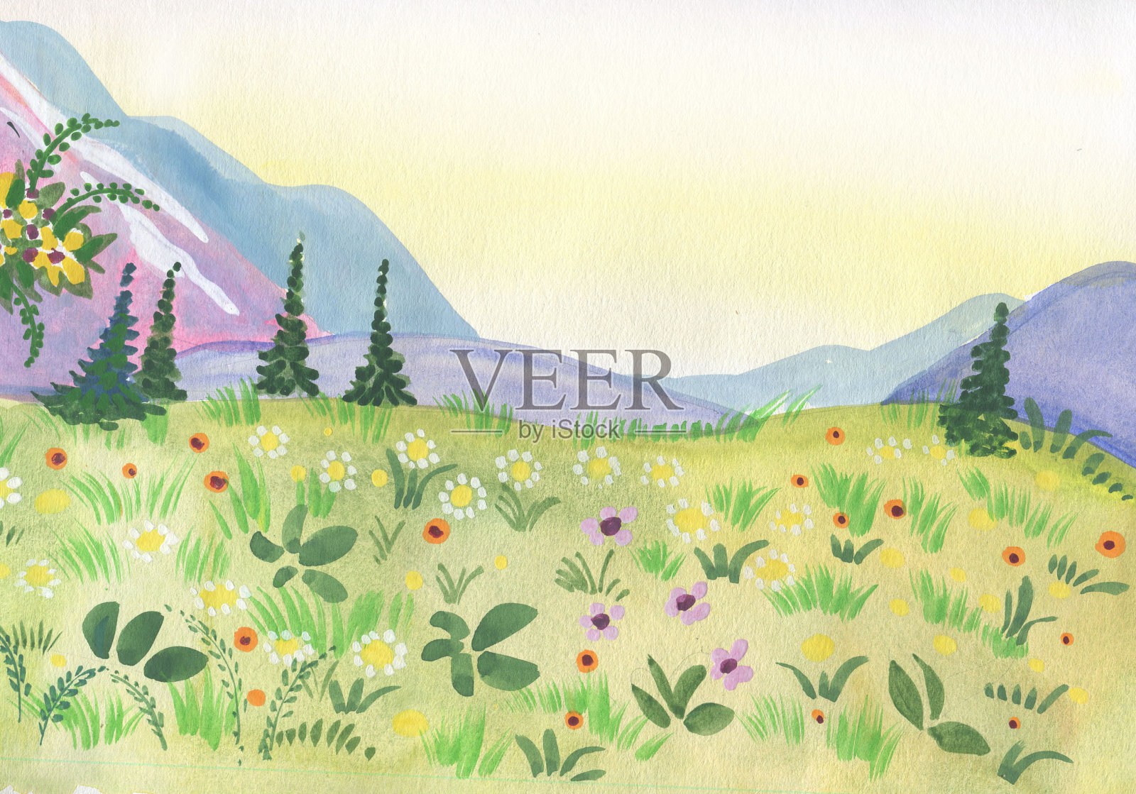 山上插画图片素材