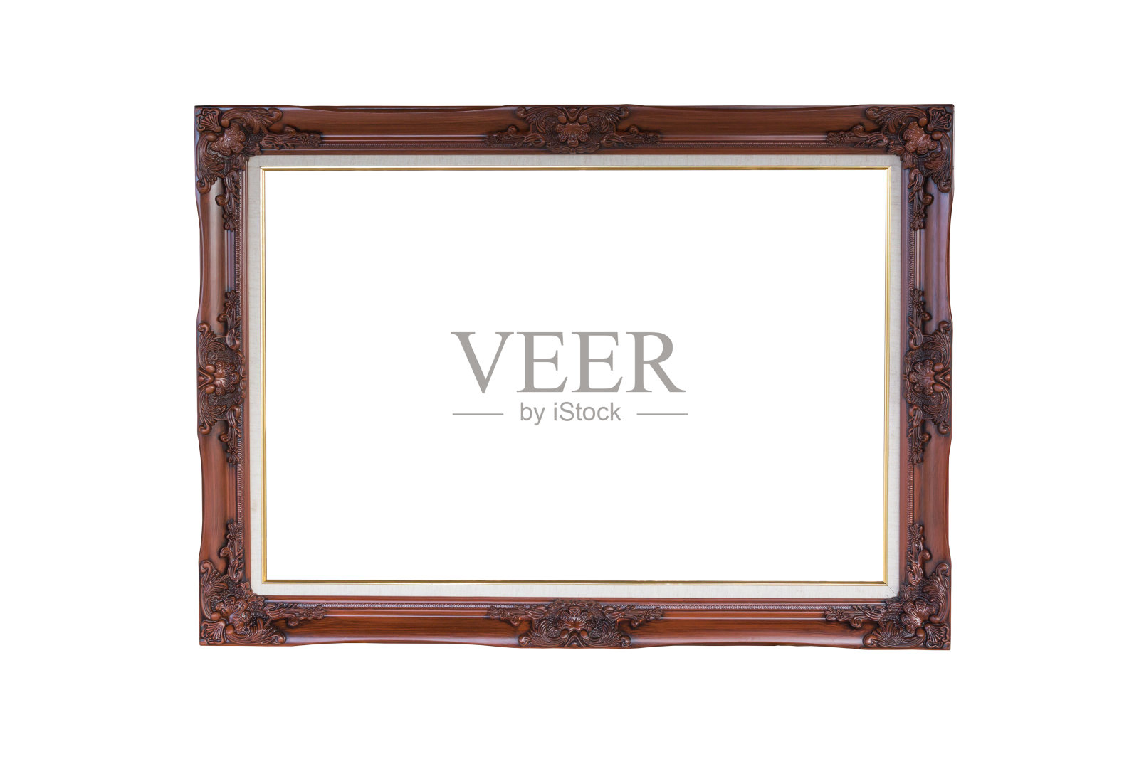 经典的木框孤立在白色上照片摄影图片