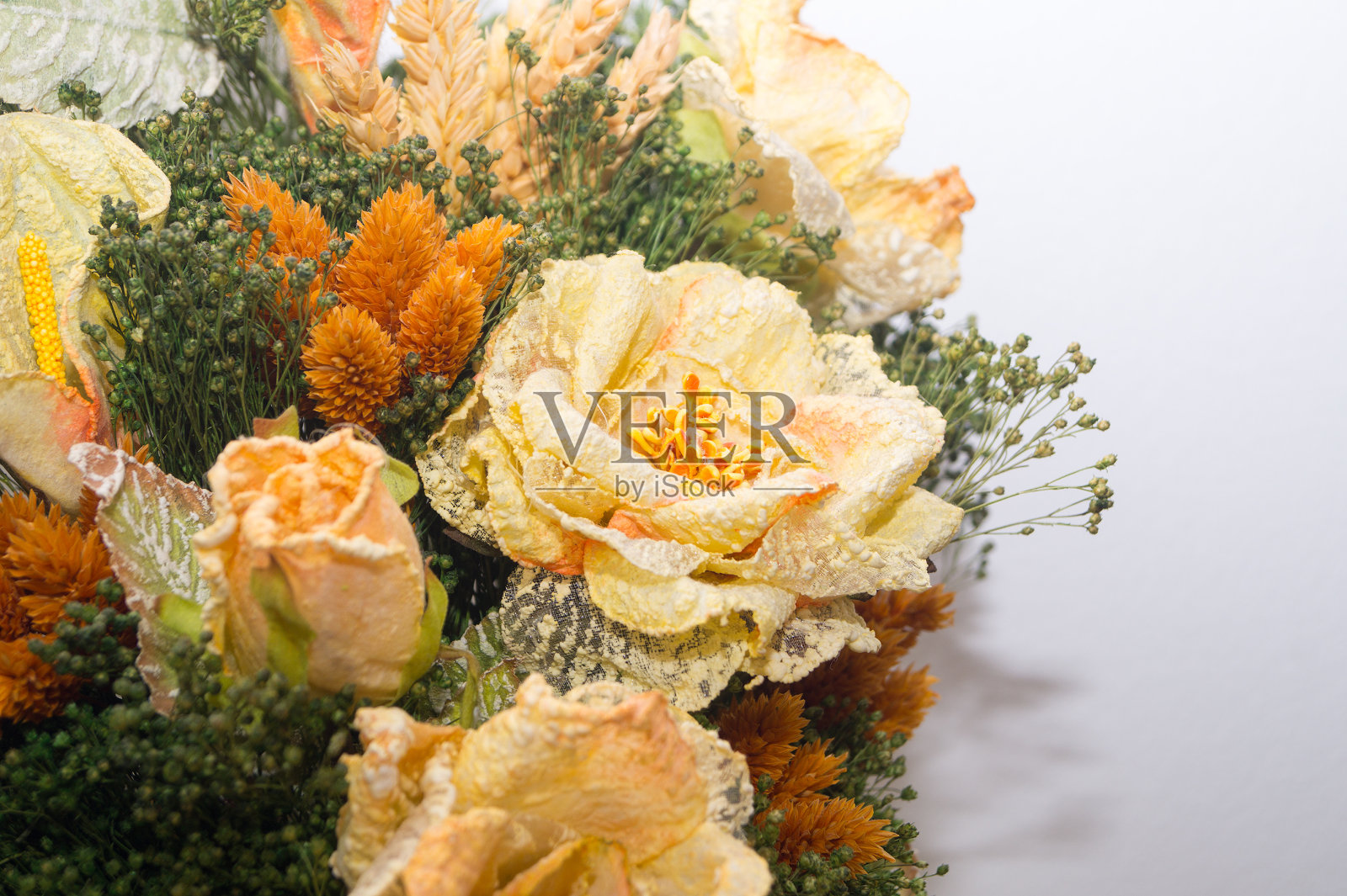 一束干花和罂粟花照片摄影图片