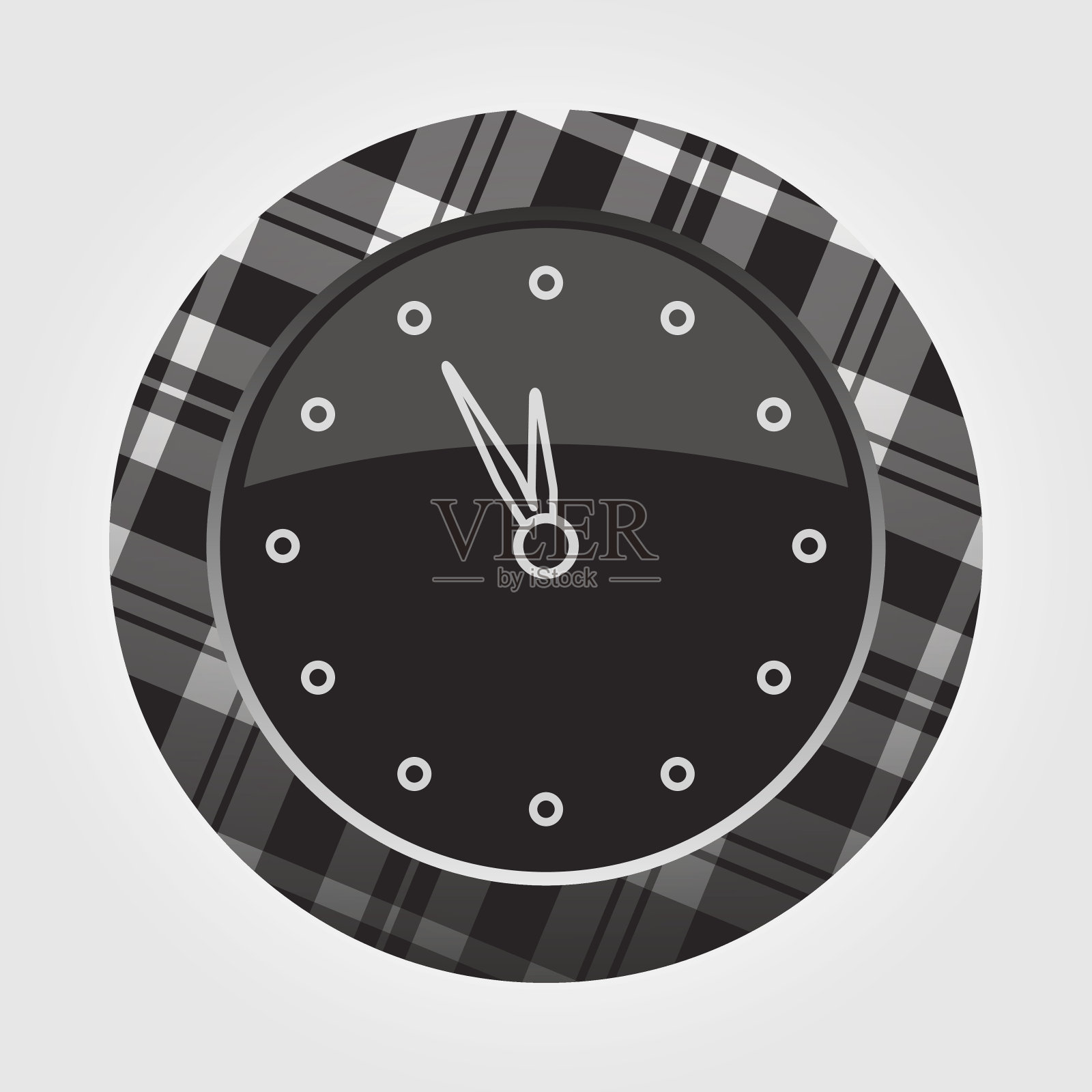 按钮白色,黑色格子,最后一分钟时钟图标插画图片素材