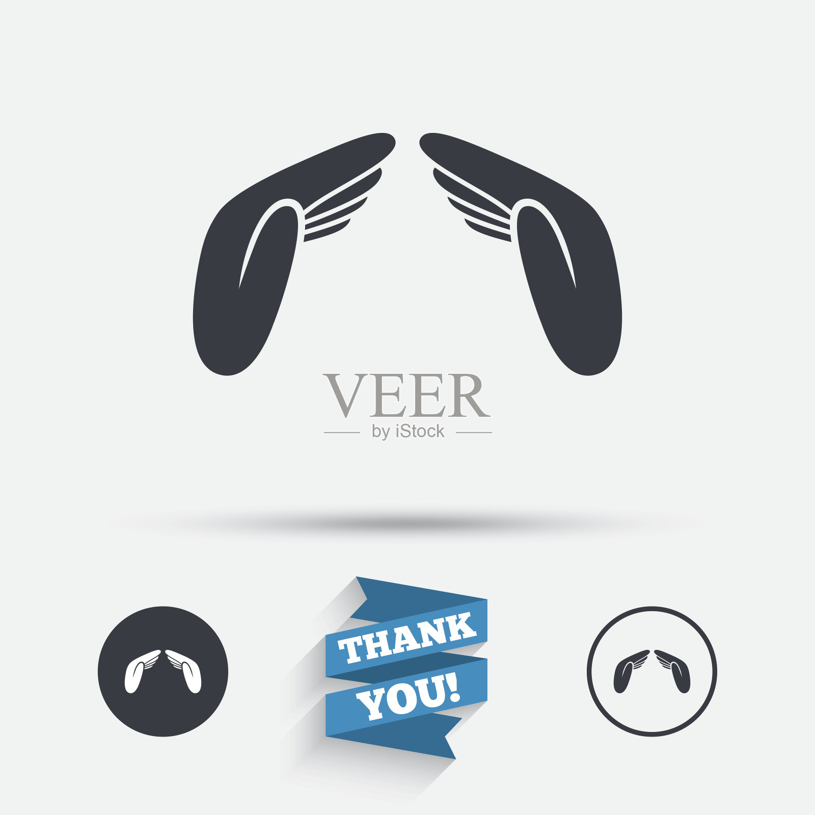 手护罩标志图标。保险标志。插画图片素材