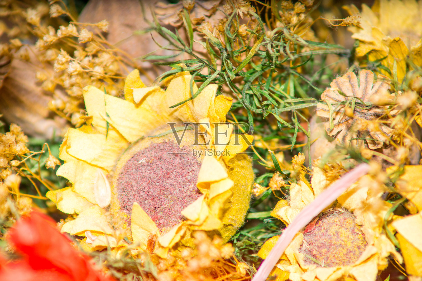 一束干花和罂粟花照片摄影图片