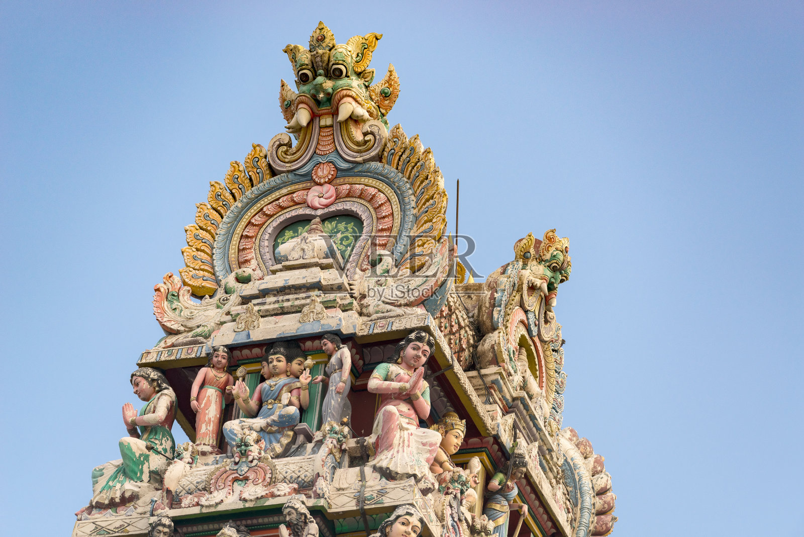 新加坡马里安曼庙印度教雕像照片摄影图片