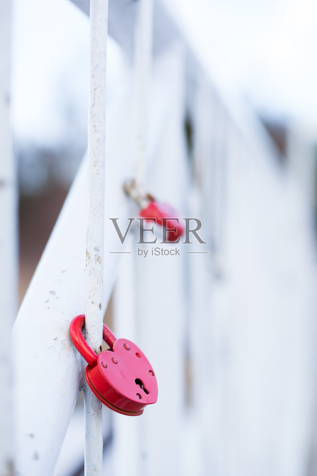 爱情锁在桥上照片摄影图片