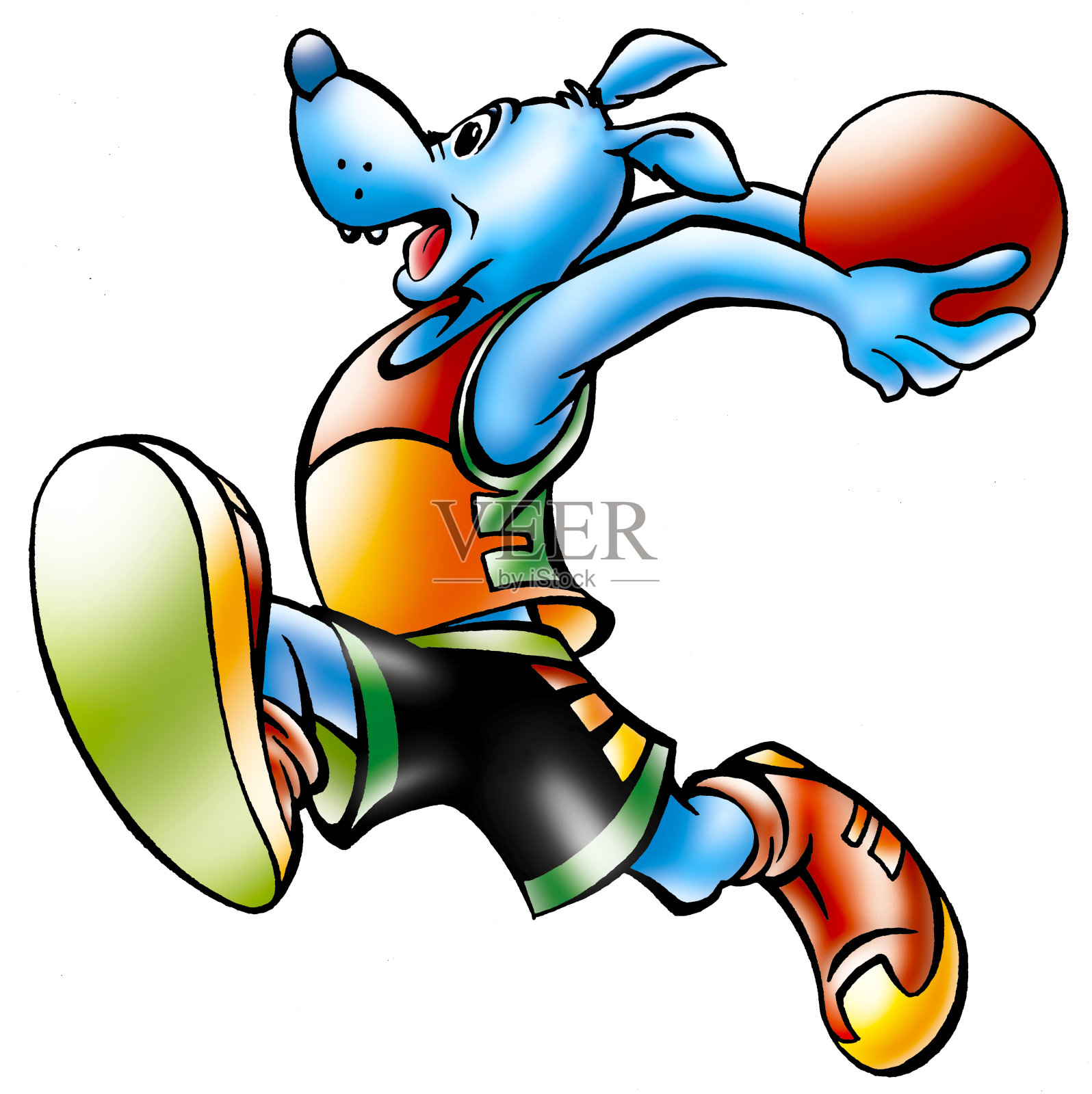 运动的动物插画图片素材