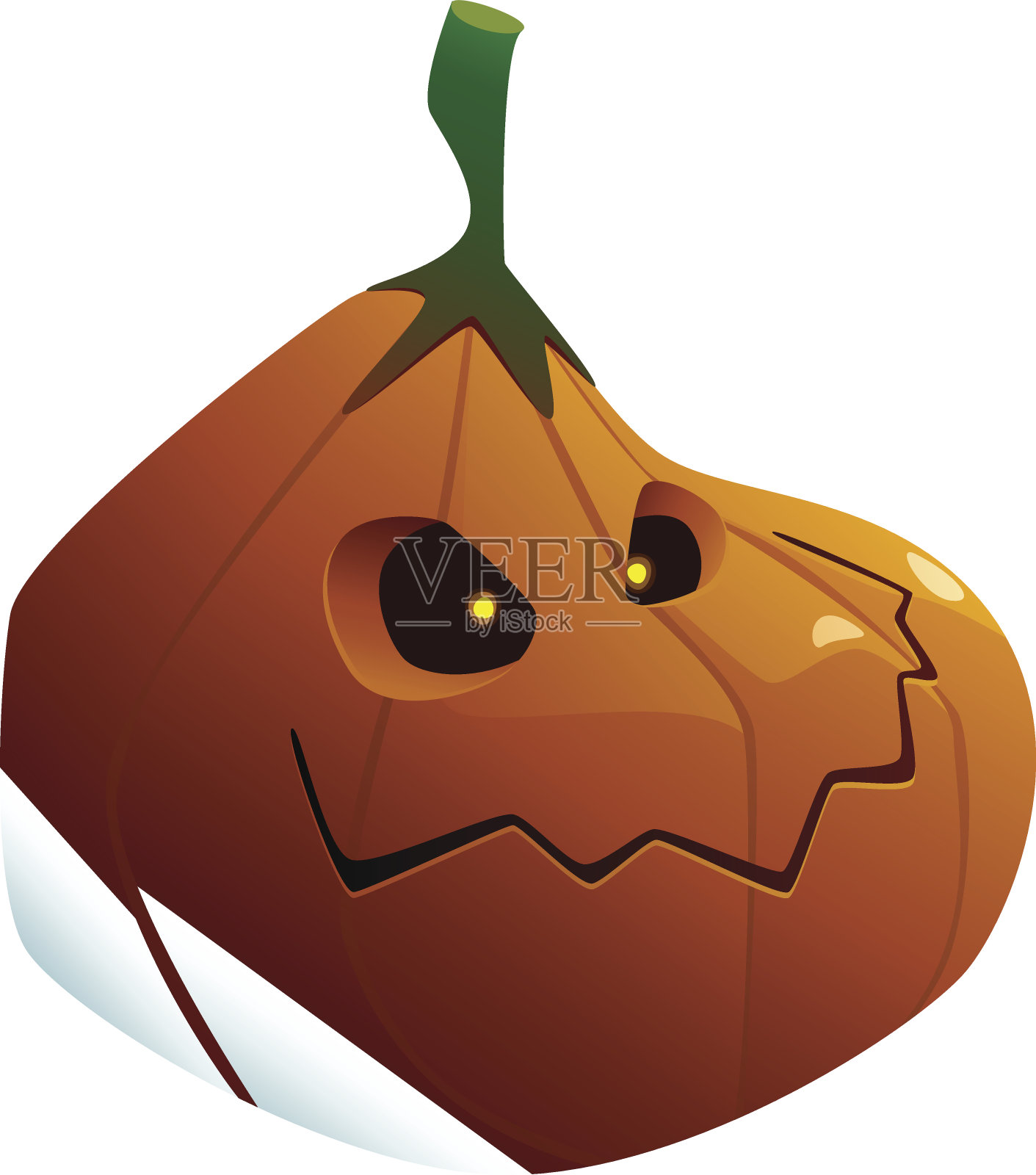 万圣节的南瓜配上吓人的白脸设计元素图片