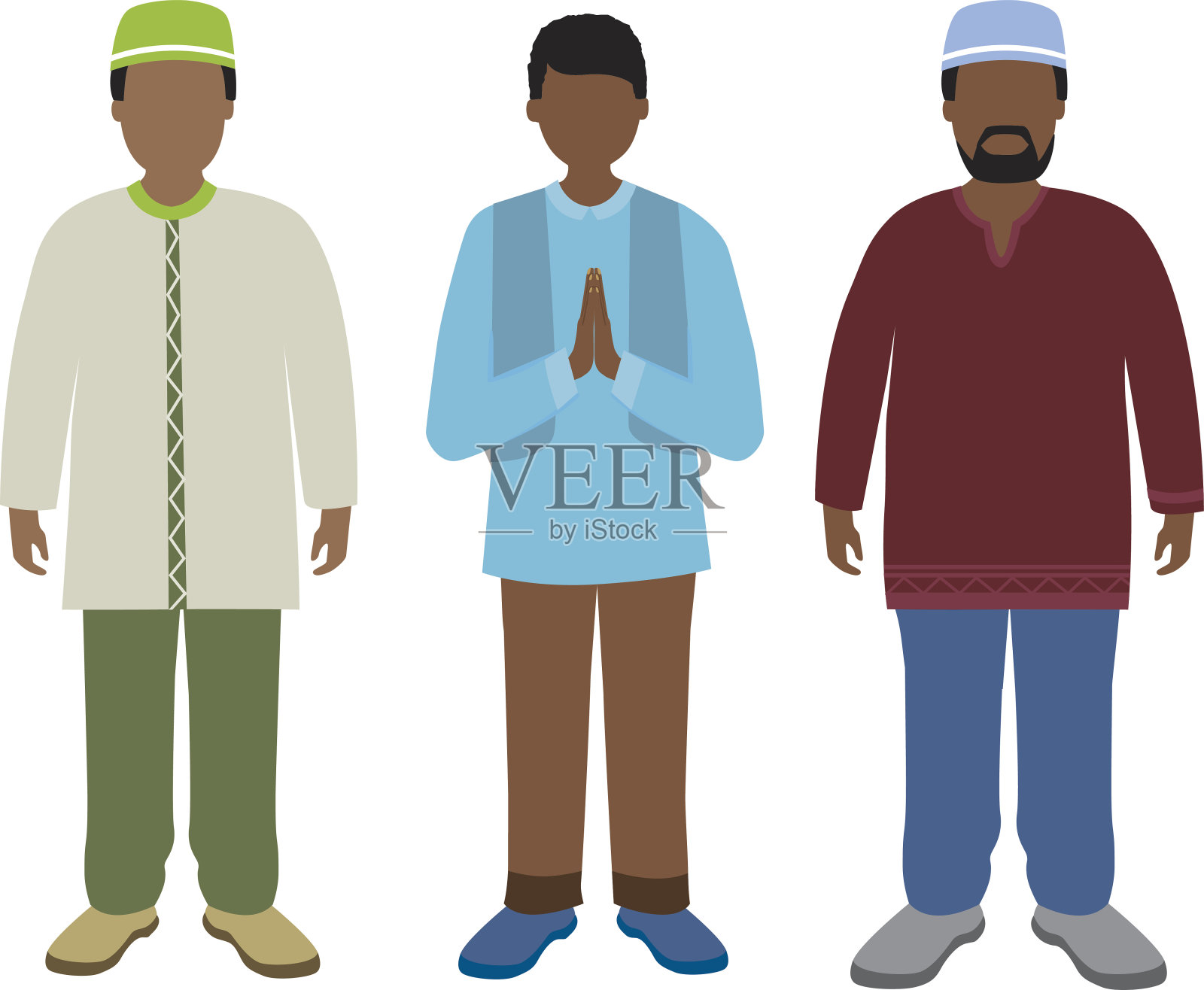 穆斯林男人插画图片素材