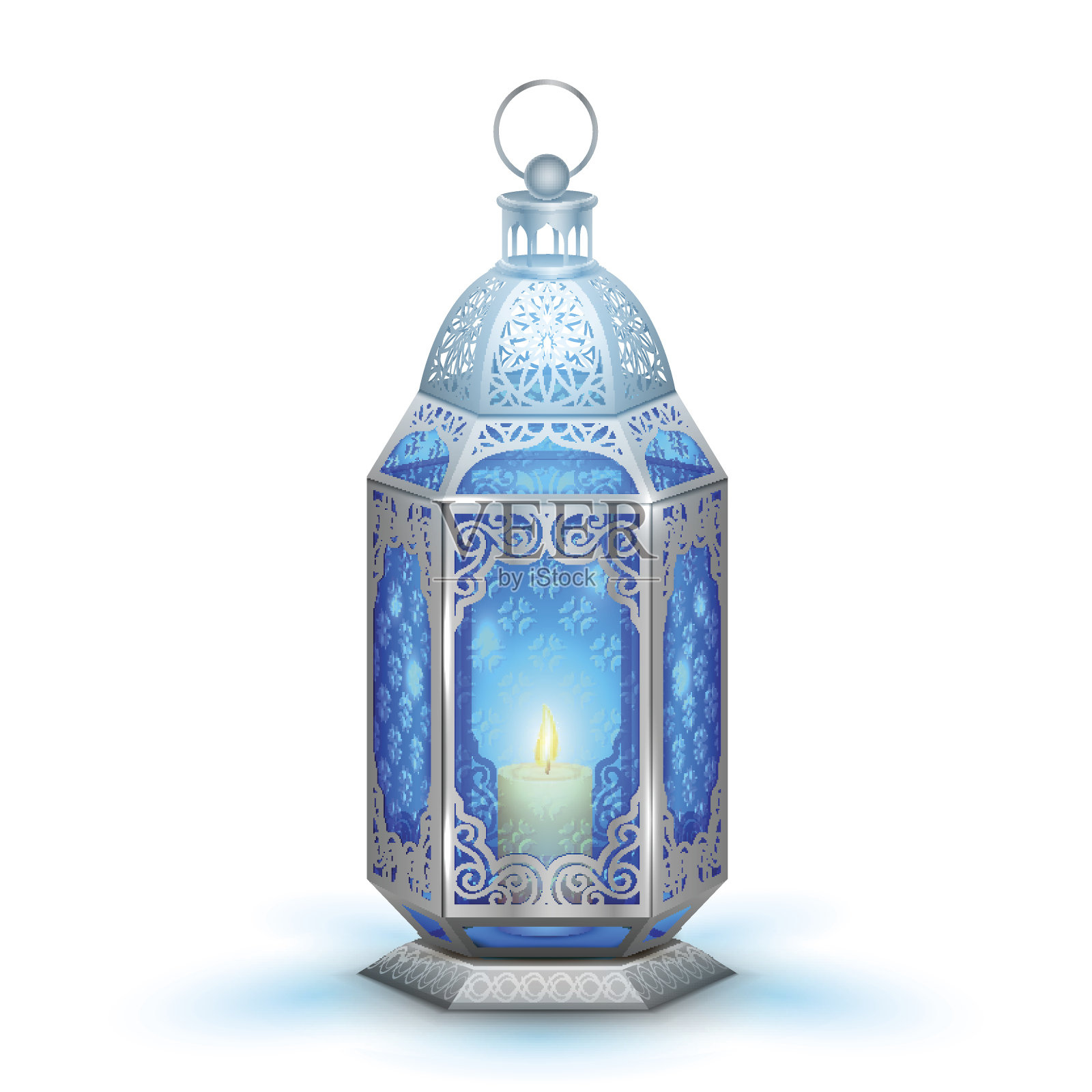 明亮的灯在斋月卡里姆(慷慨的斋月)背景插画图片素材