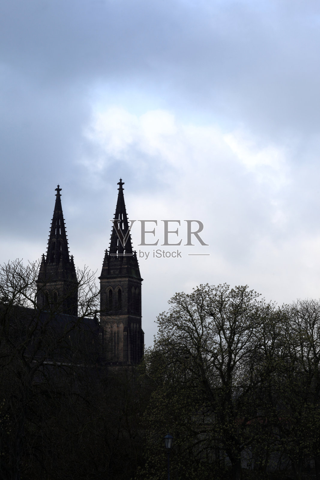 维瑟拉德大教堂的两座塔照片摄影图片