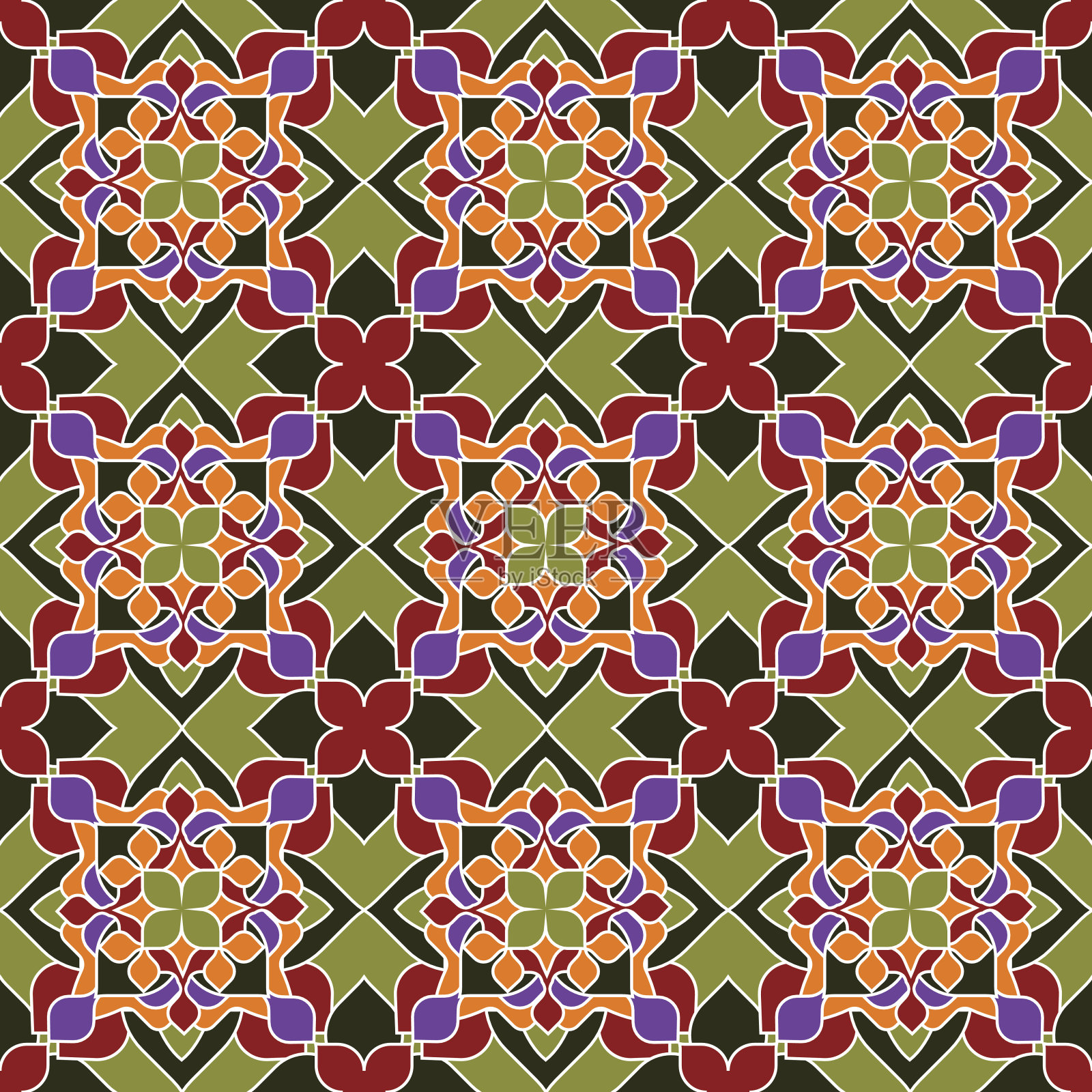 背景与无缝模式在伊斯兰风格插画图片素材