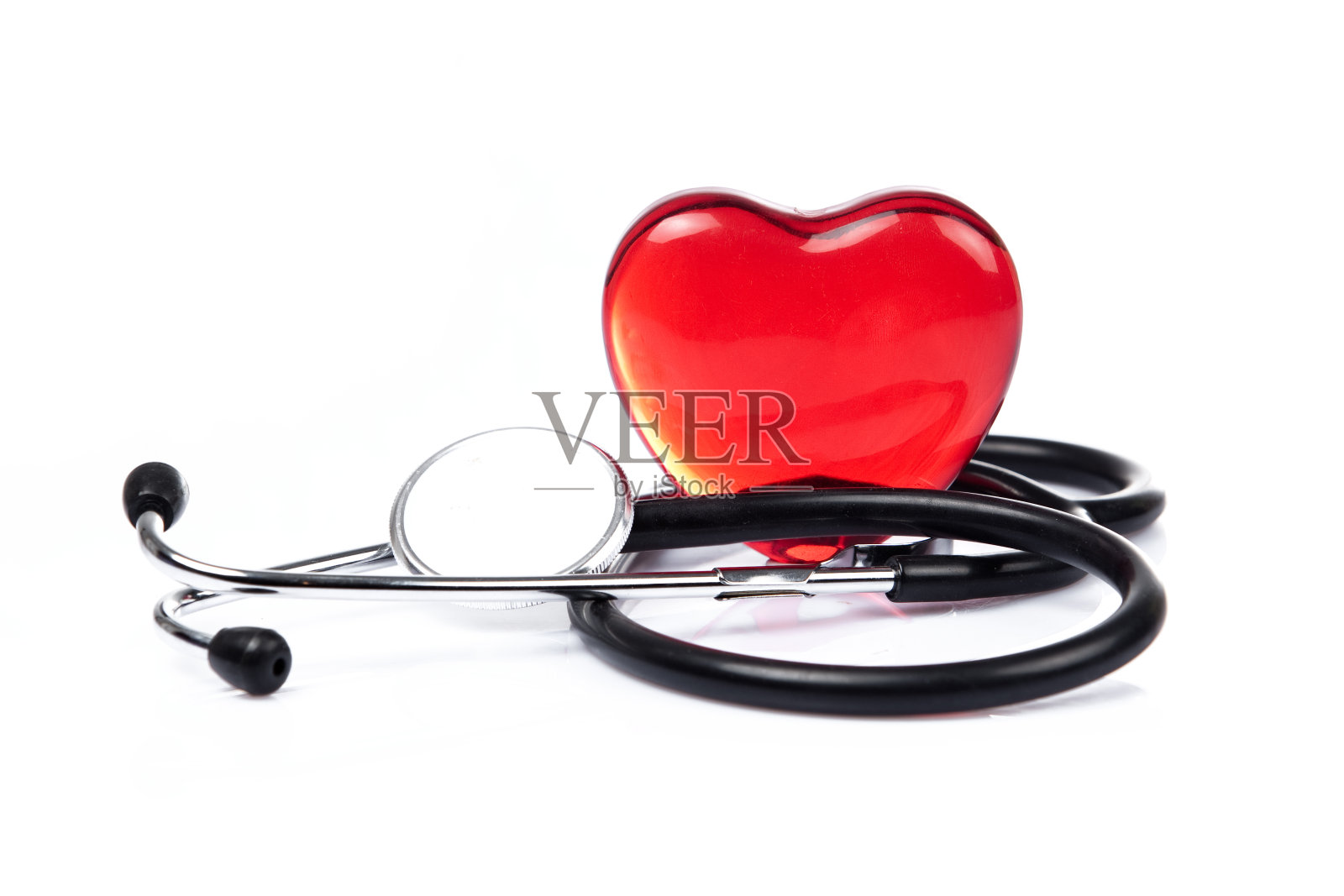 听诊器与心。医疗stethoscop照片摄影图片