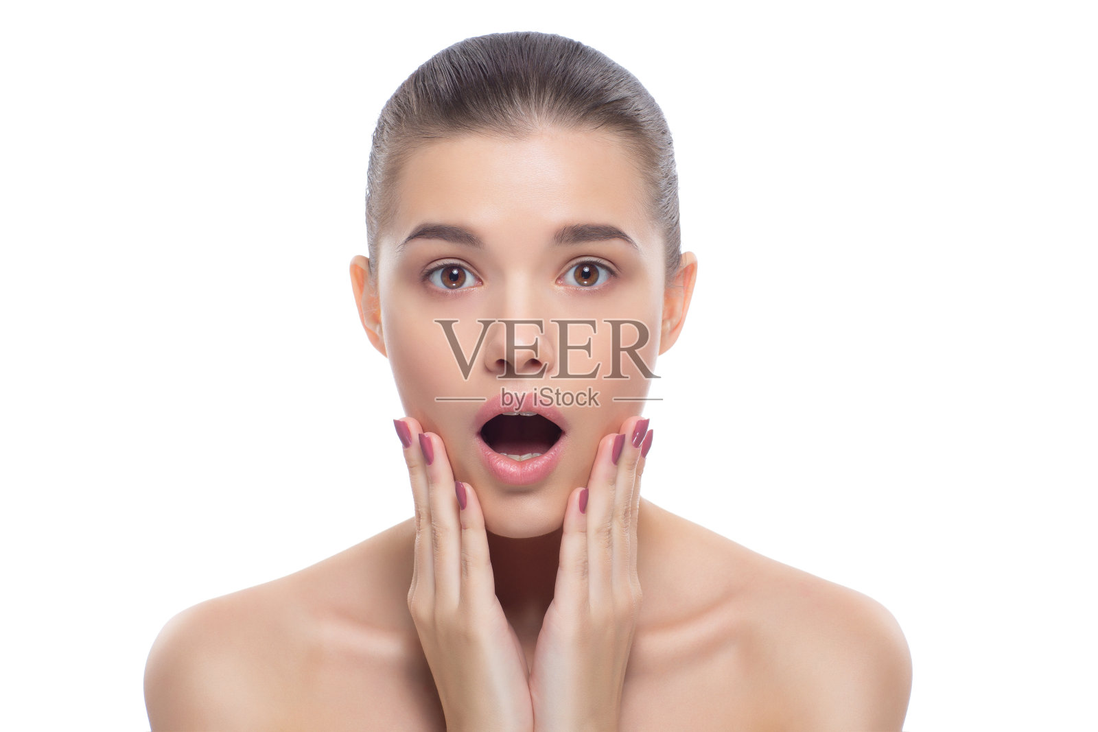 美容后的美丽女人的肖像照片摄影图片