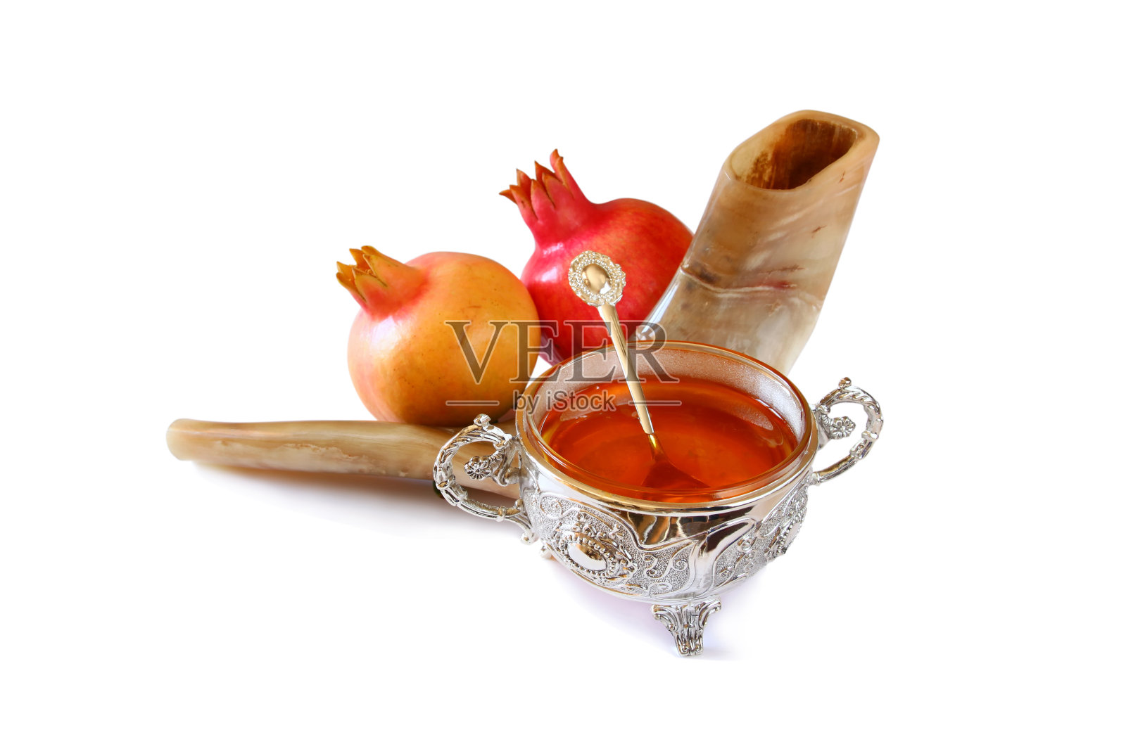 犹太新年的概念。传统符号照片摄影图片