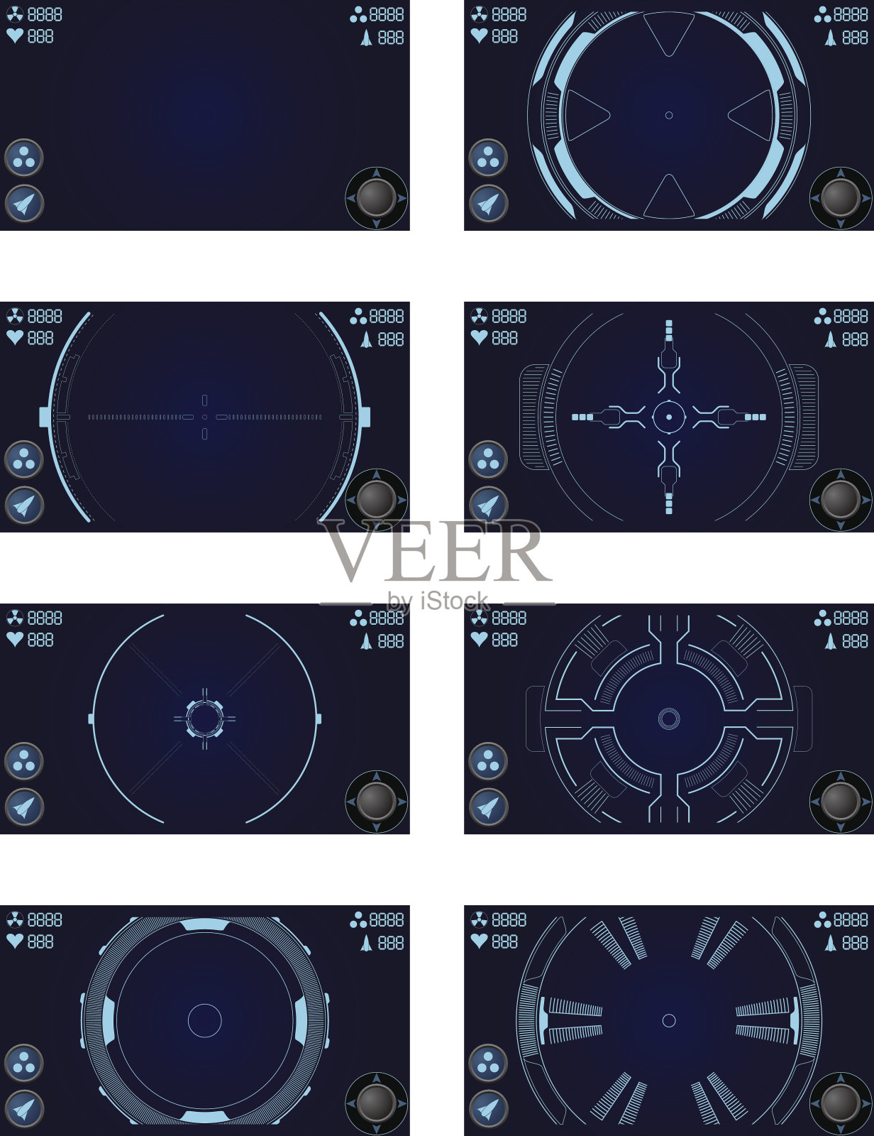 太空射击游戏UI图标素材