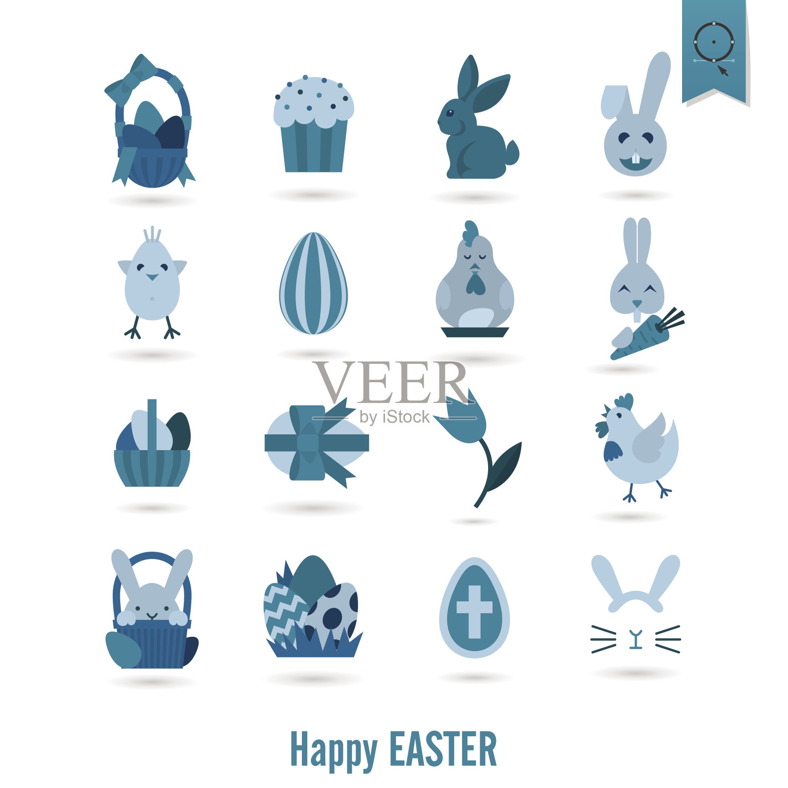 庆祝复活节的图标插画图片素材