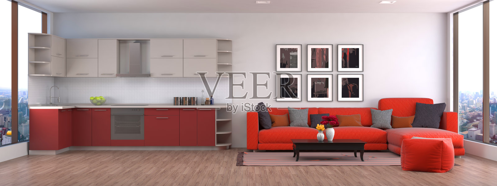 室内用沙发。三维演示照片摄影图片