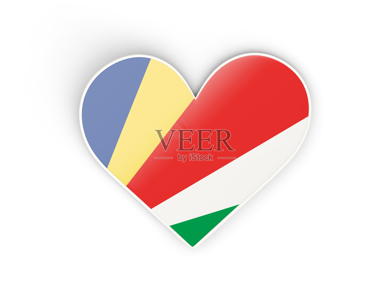 塞舌尔旗,心形贴纸照片摄影图片