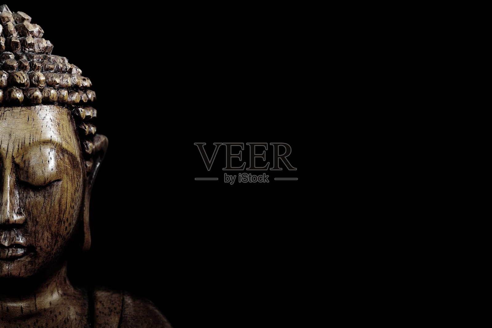 木制佛像照片摄影图片