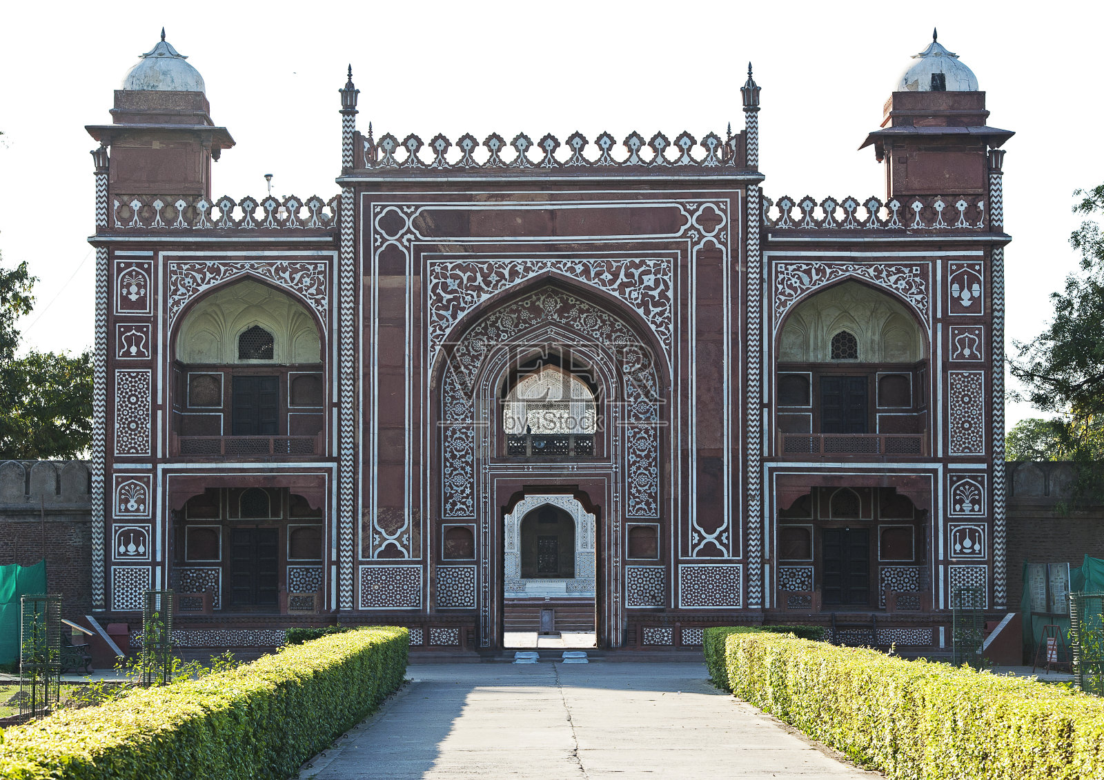 印度德里的胡马雍墓入口照片摄影图片