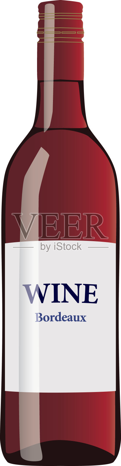 一瓶红酒插画图片素材