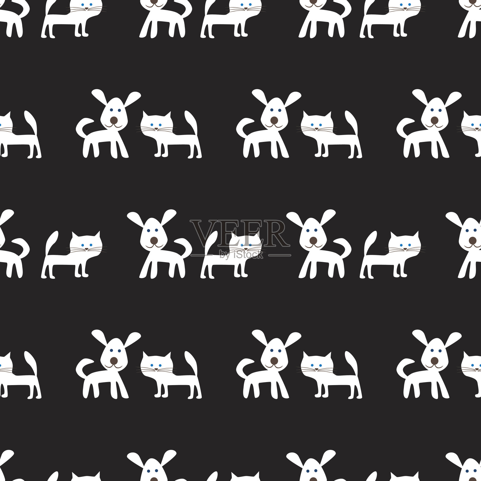 猫和狗插画图片素材