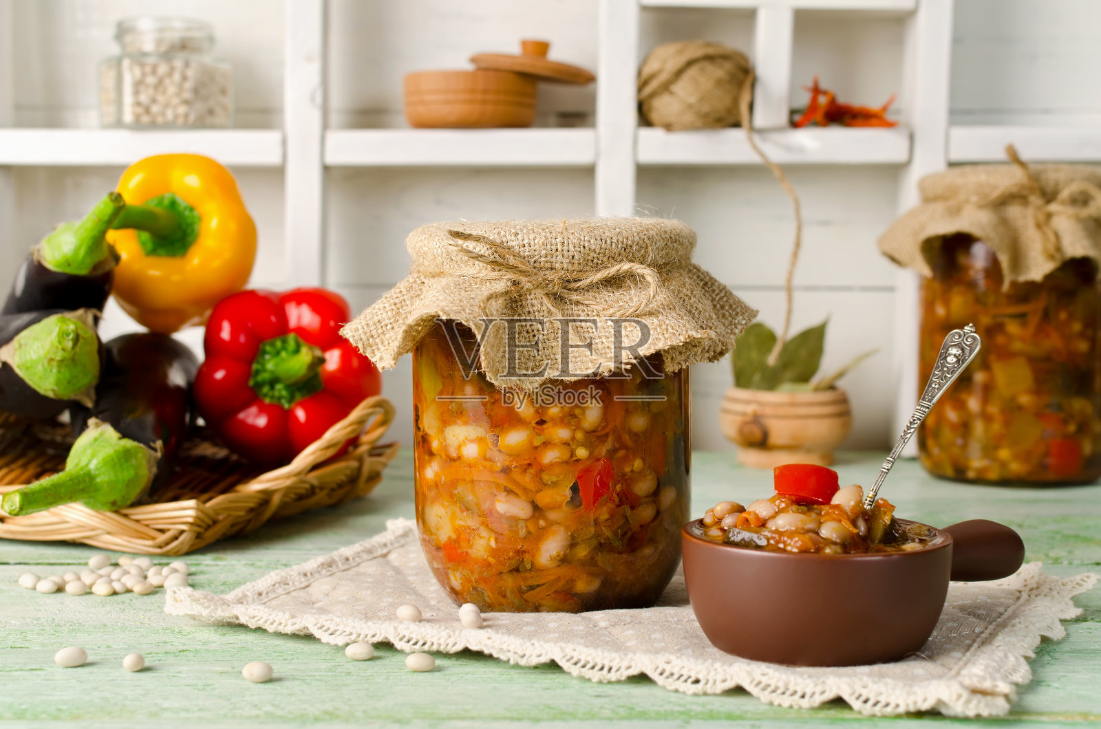 bean与茄子照片摄影图片