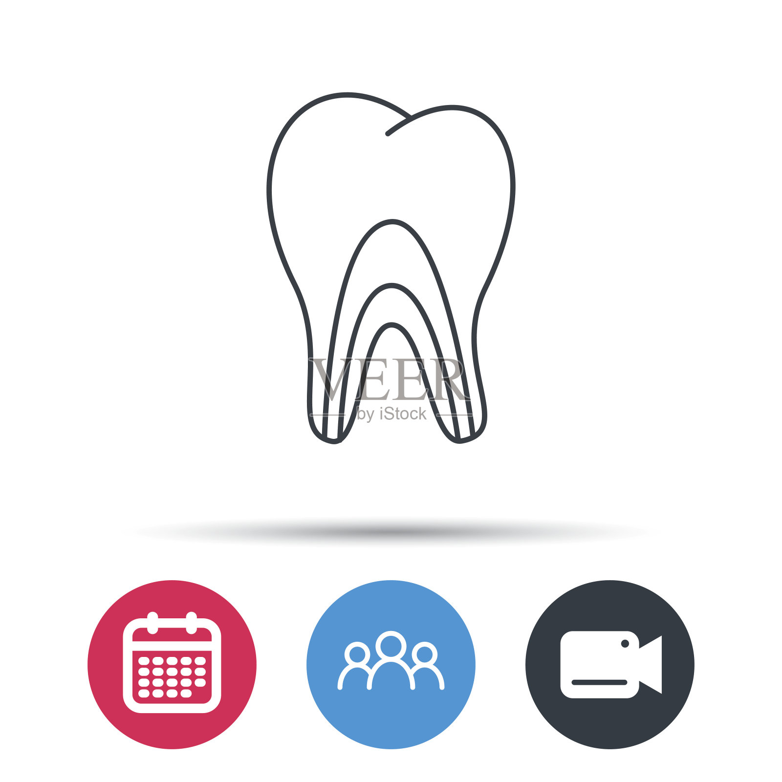 牙本质小管图标。牙医学的迹象。图标素材