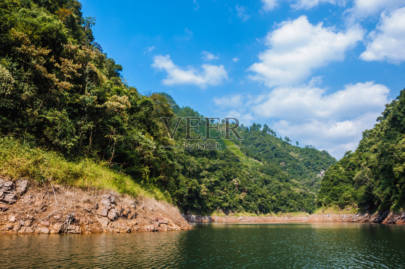水库的景色照片摄影图片