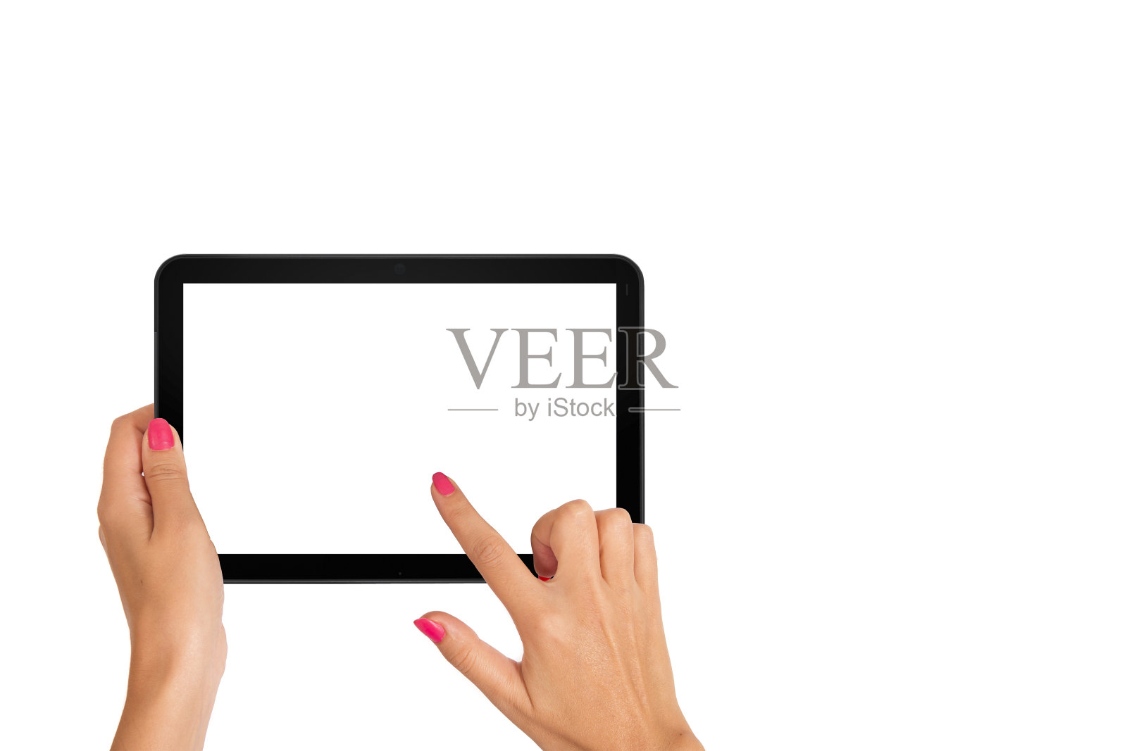 平板屏幕和女人的手照片摄影图片