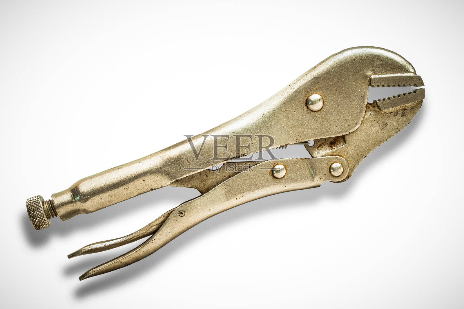 旧的锁钳孤立在白色照片摄影图片