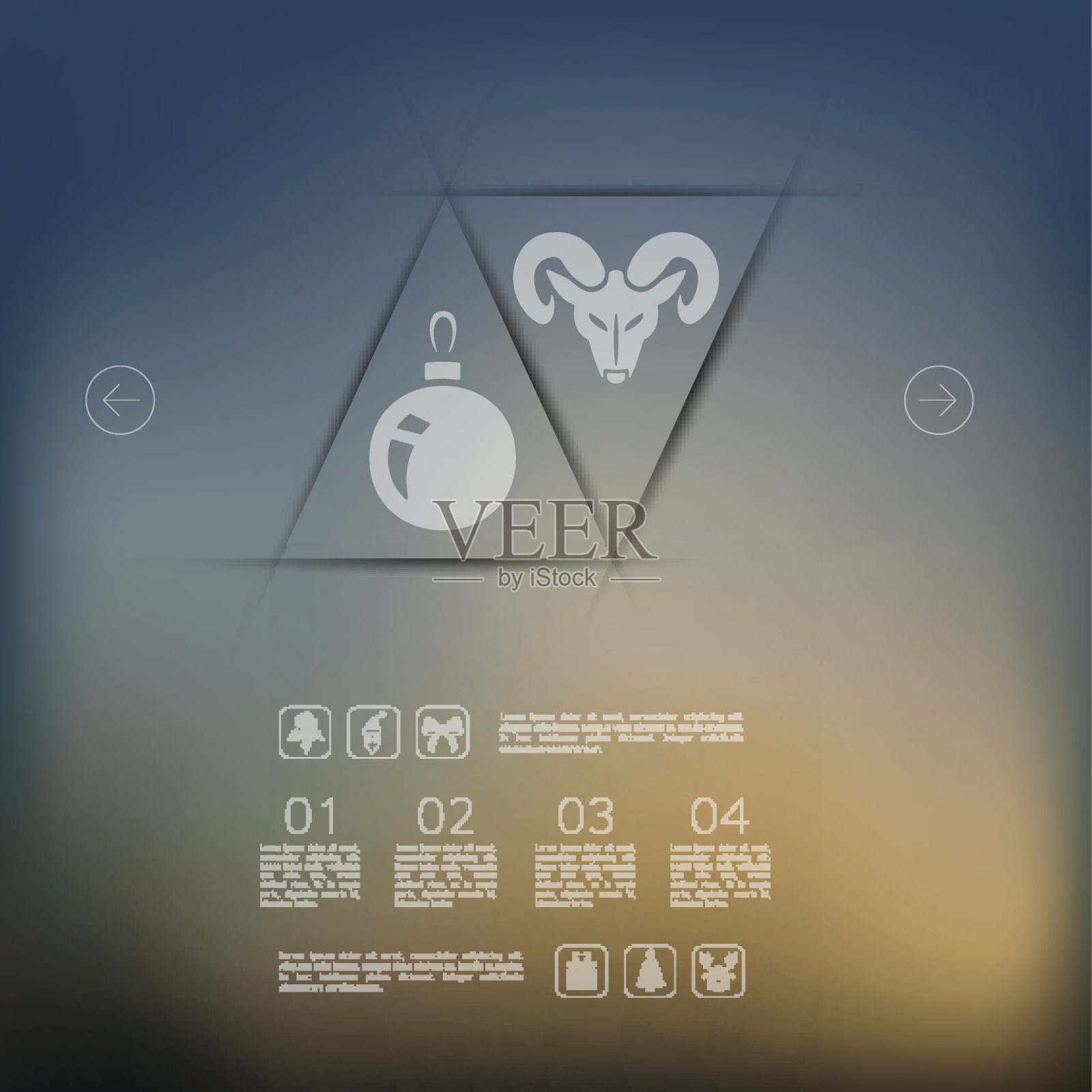 无焦点背景的圣诞信息图表插画图片素材