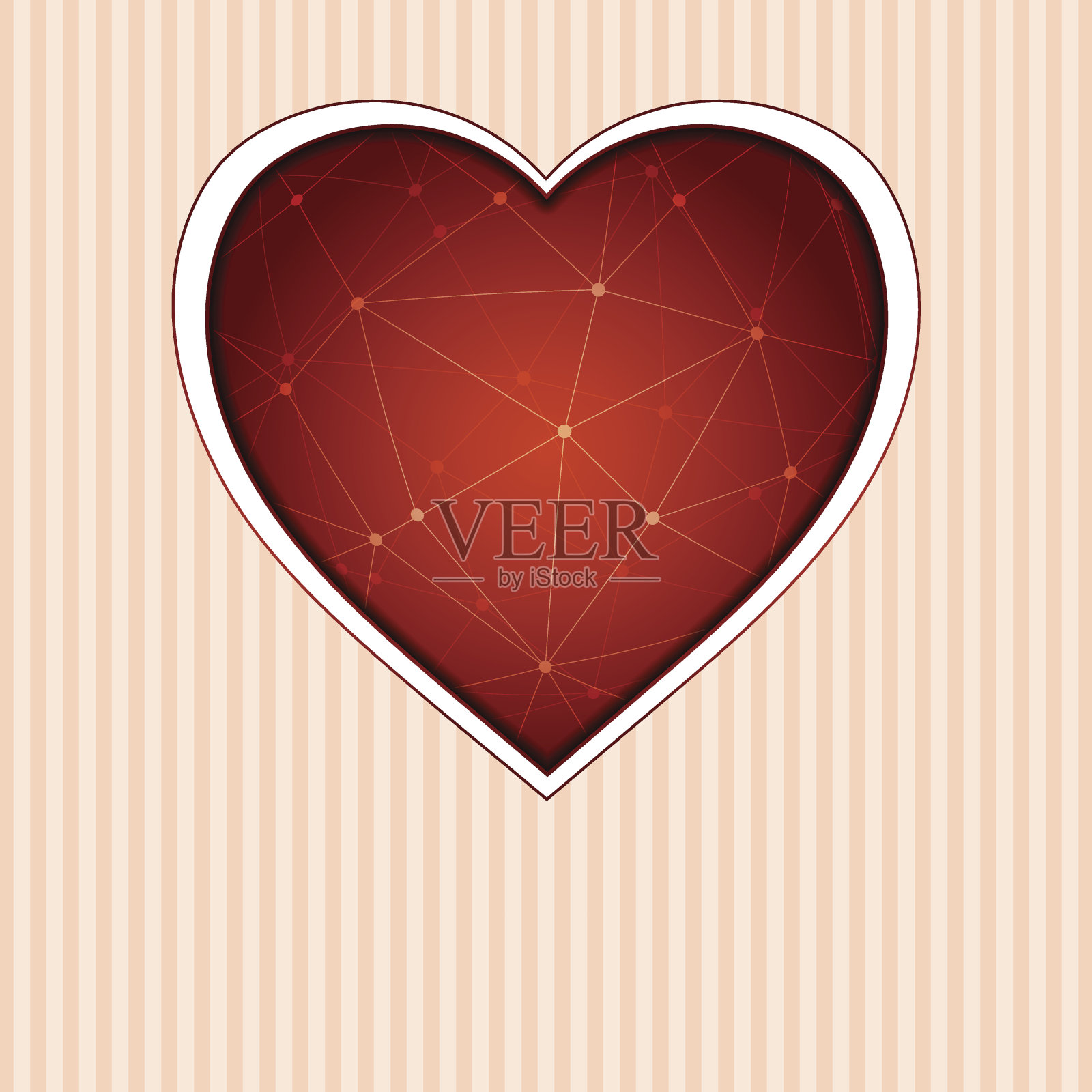 爱的背景有心,有圈,有线。插画图片素材