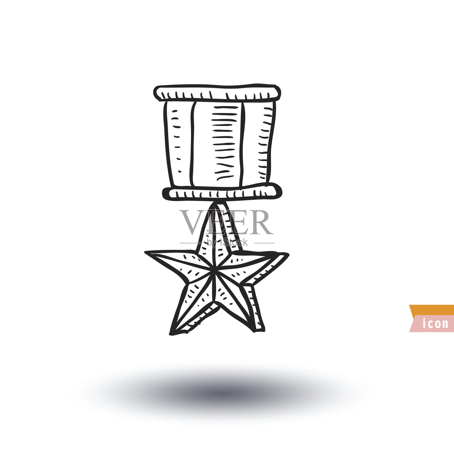 奖杯图标,手绘矢量。插画图片素材